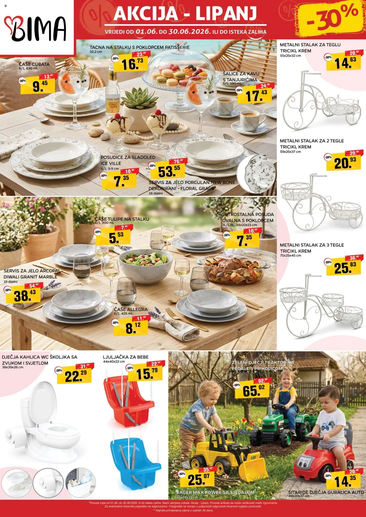 Bima katalog | vrijedi od 01.06.2026 | Stranica: 1 | Proizvodi: Ljuljačka, Čaše, Tonic, Tacna