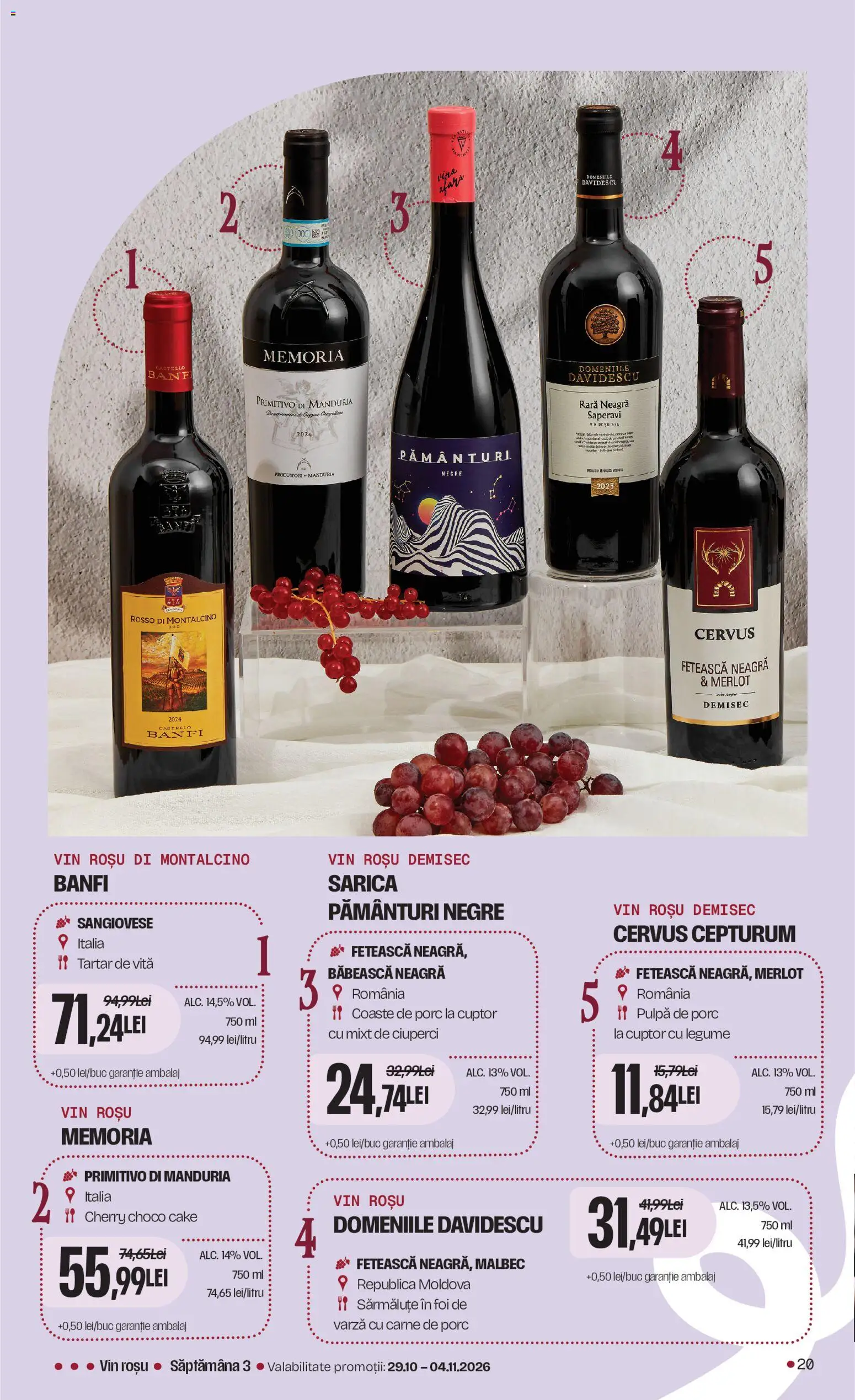 Noul catalog Mega Image – valabil de la 15.10.2026 | Pagină: 20 | Produse: Varză, Ciuperci, Vin, Legume