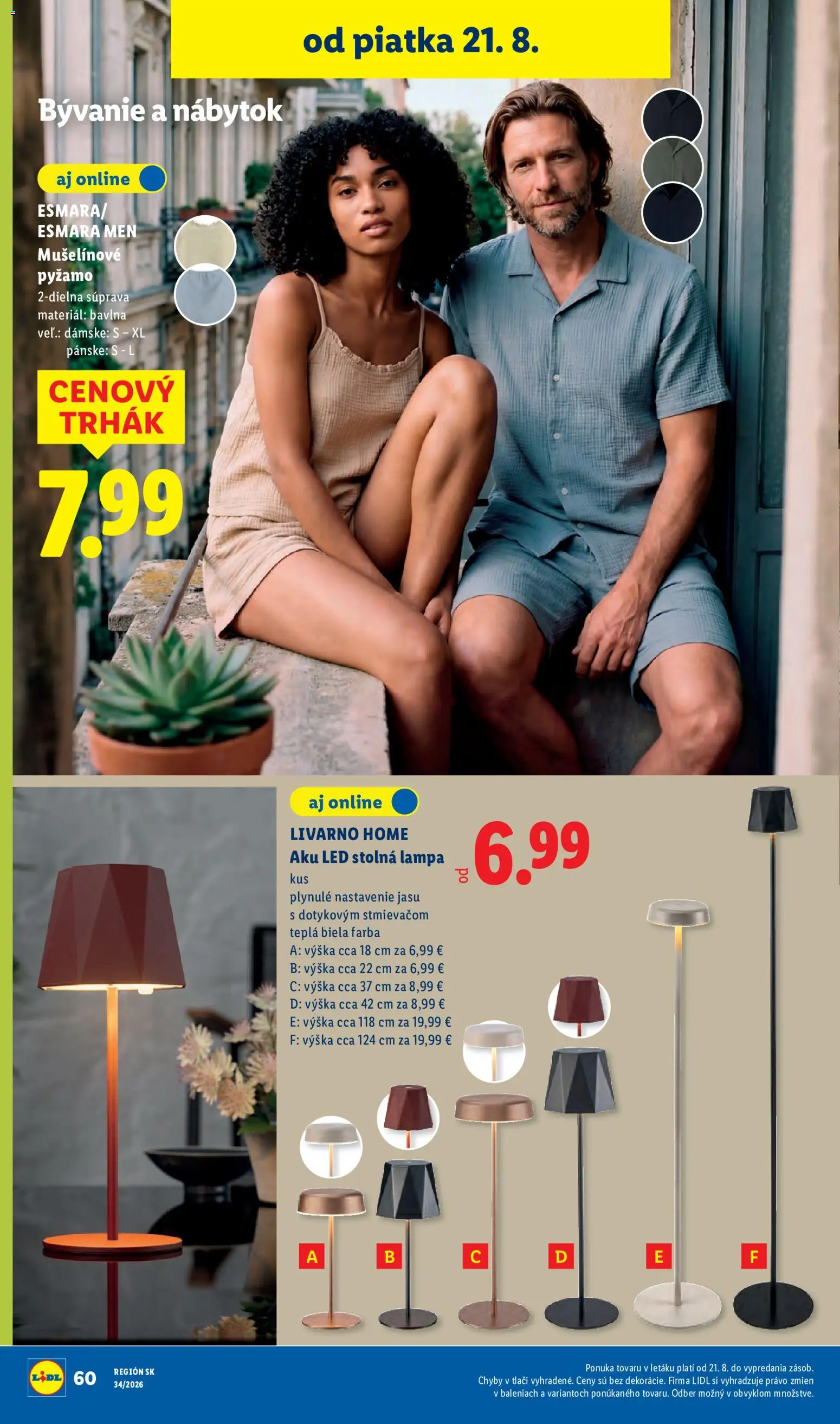 Nové Lidl akcie – leták je platný od 17.08.2026 | Strana: 88 | Produkty: Nábytok, Lampa, Stolná lampa, Aku