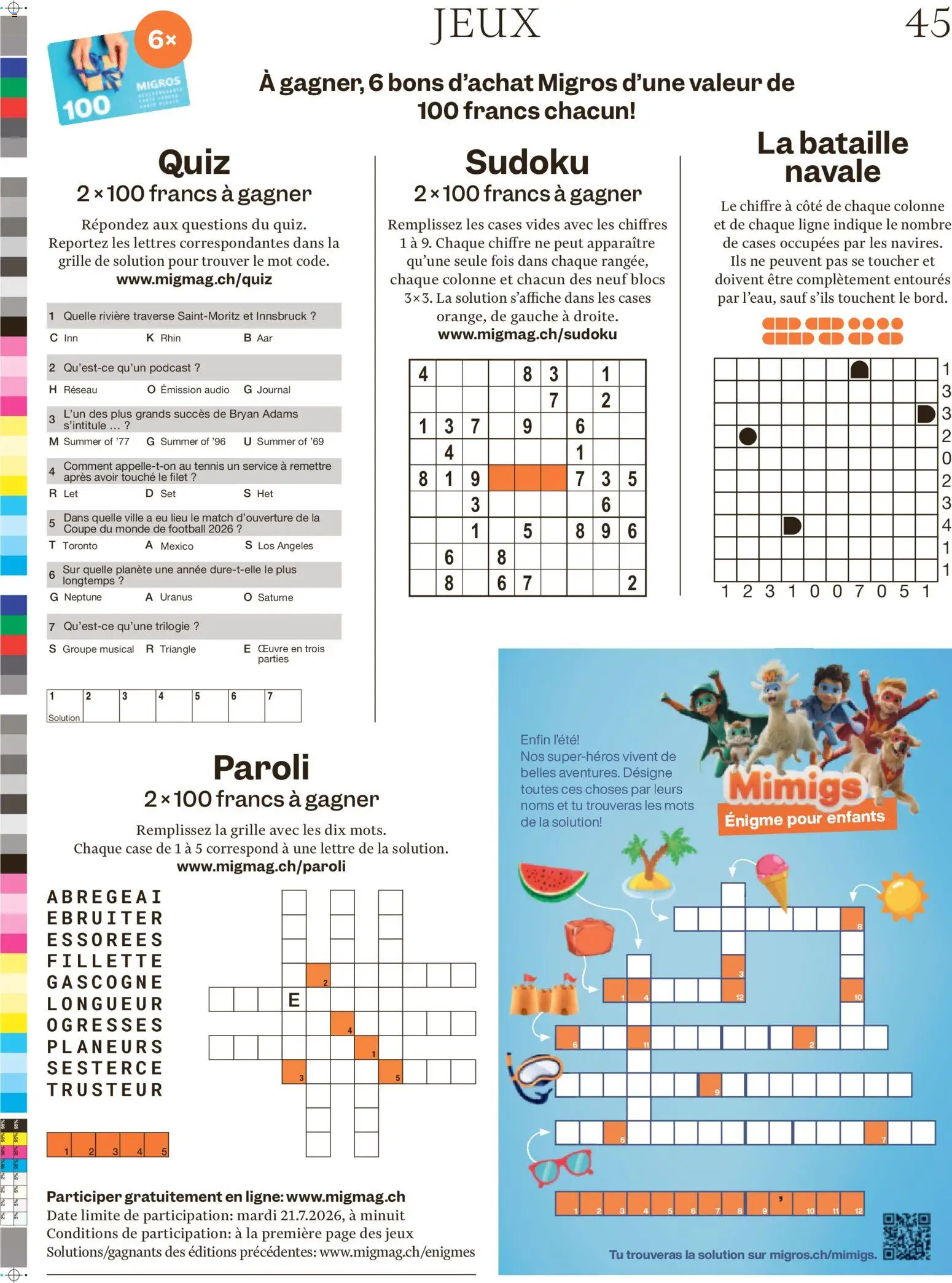 Migros aktionen Magazine FR – gültig ab 15.07.2026 | Seite: 45 | Produkte: Audio