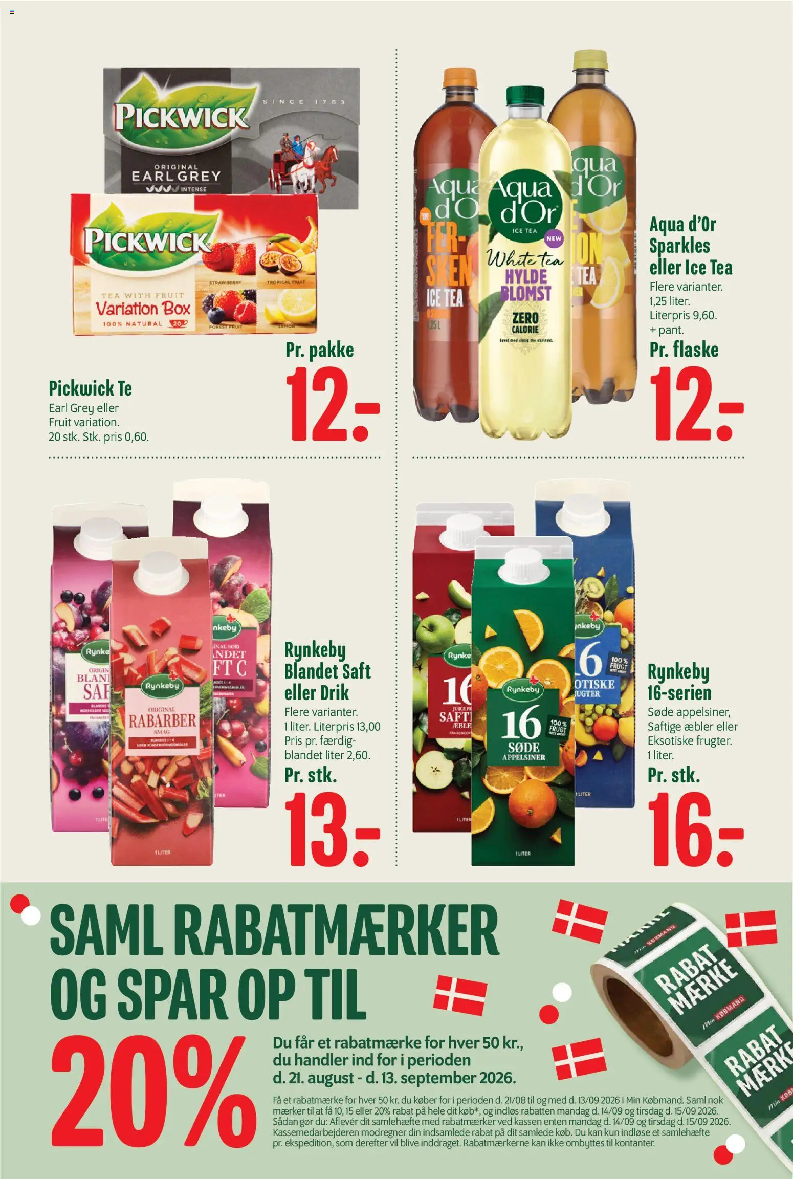 Min Købmand tilbudsavis – gyldig fra 21/08/2026 | Side: 17 | Produkter: Rabarber, Juice, Te, Søm