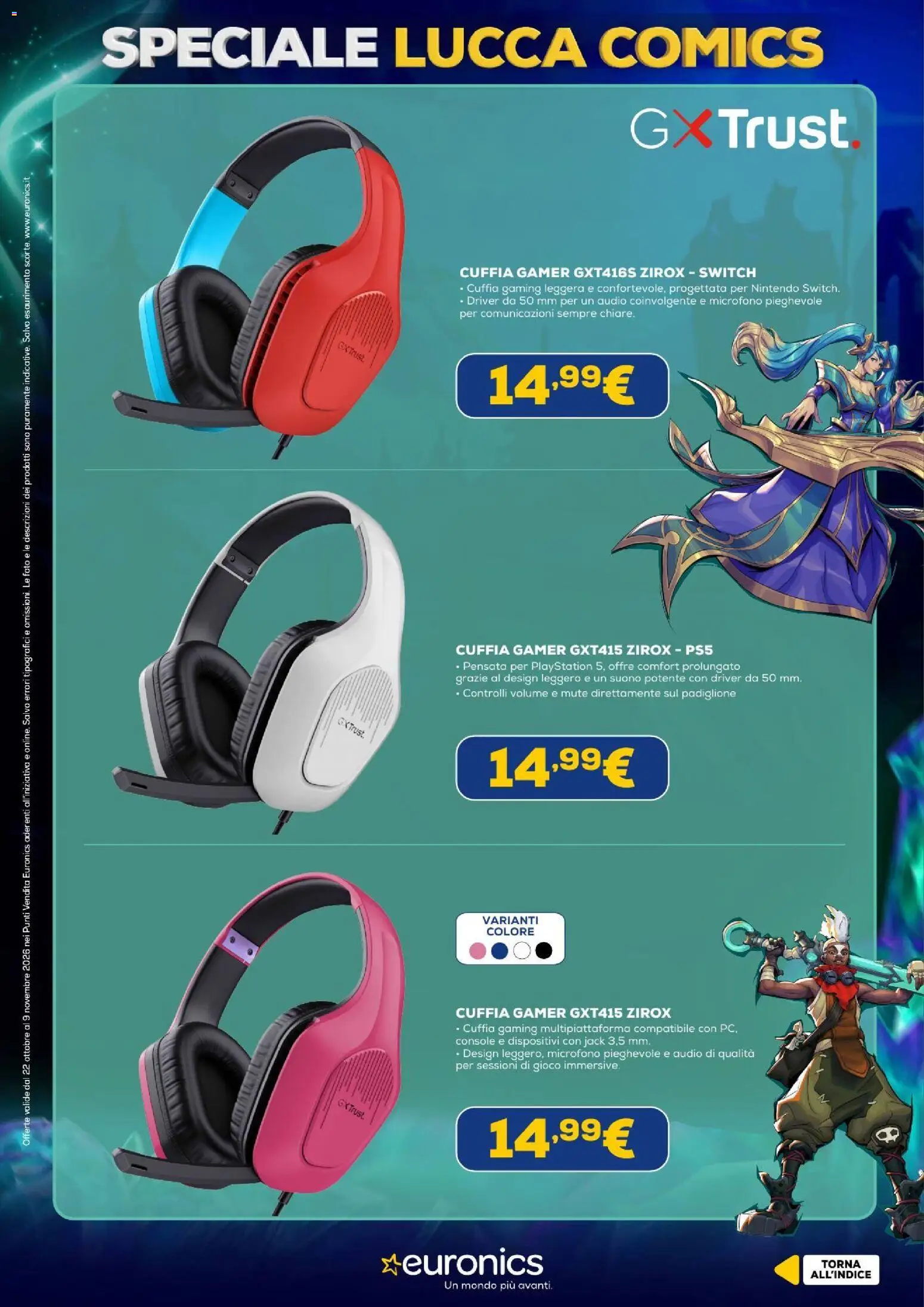 Volantino Euronics del 22/10/2026 | Pagina: 4 | Prodotti: Audio, Playstation, Gioco, Microfono