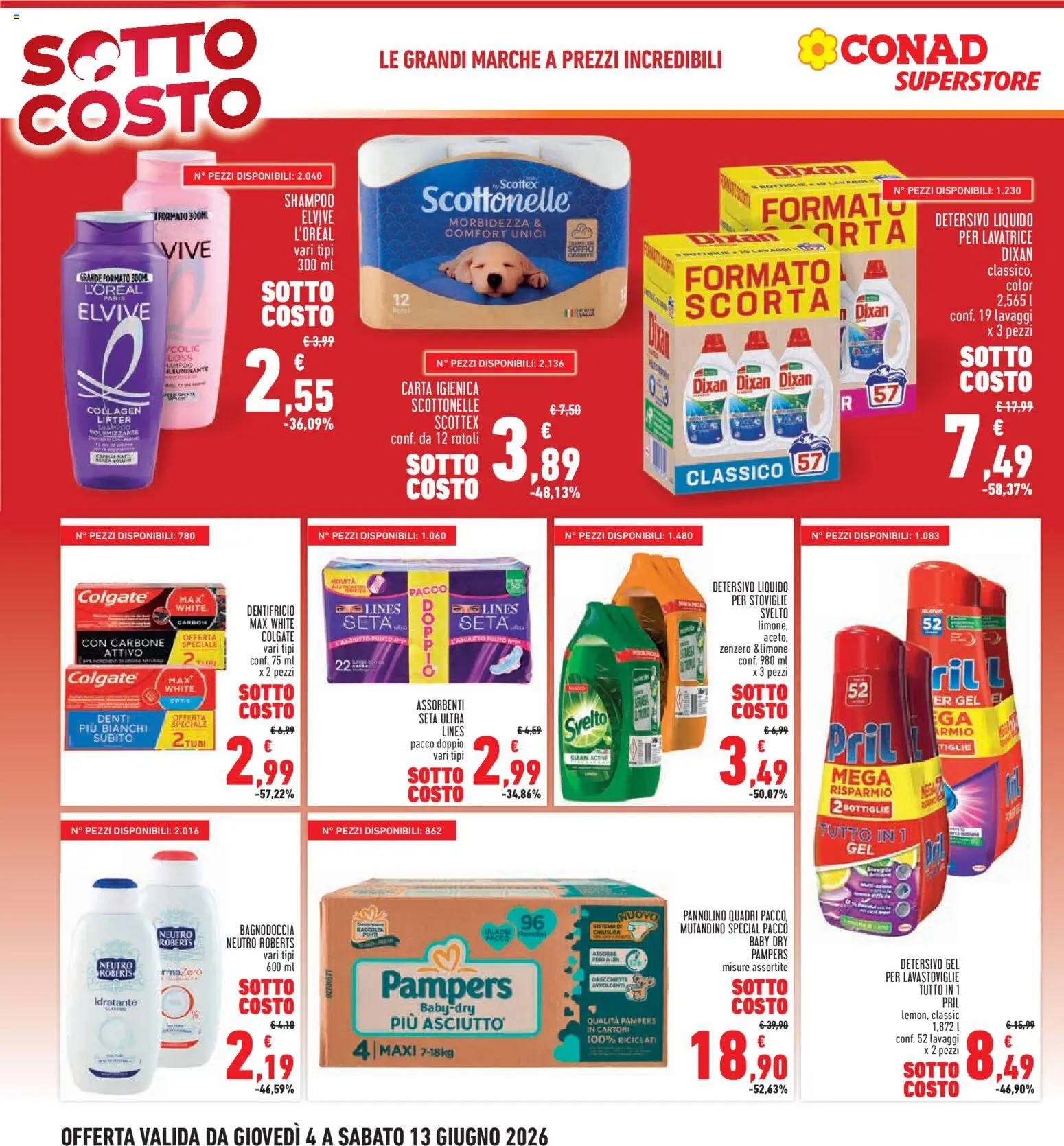 Volantino Conad del 04.06.2026 | Pagina: 6 | Prodotti: Illuminante, Shampoo, Detergente, Limone