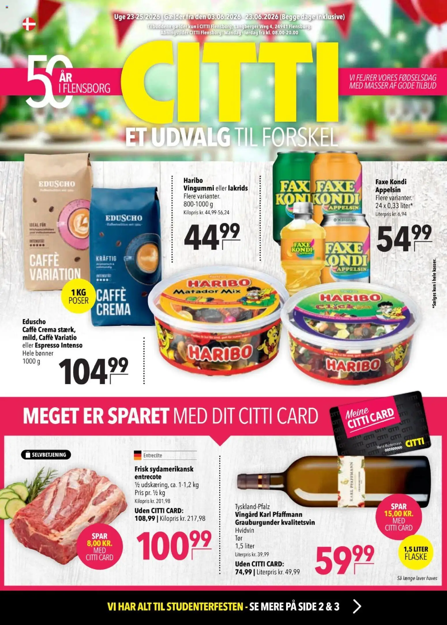CITTI tilbudsavis – gyldig fra 03.06.2026 | Side: 1 | Produkter: Bønner, Lakrids, Faxe Kondi, Vingummi