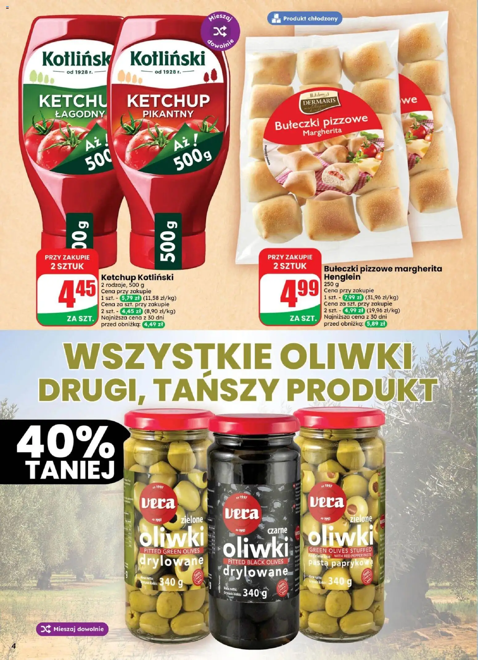 Dino gazetka - Weekendowe Okazje od 14.08.2026 | Strona: 4 | Produkty: Ketchup, Oliwki, Pasta, Oliwki czarne