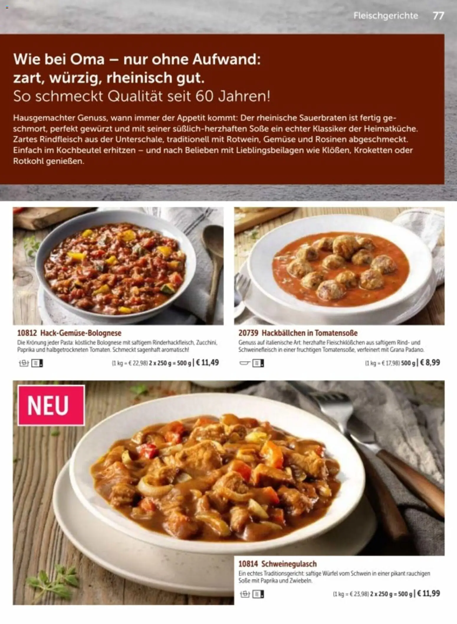 Bofrost Katalog – gültig ab 06.03.2026 | Seite: 77 | Produkte: Rosinen, Gemüse, Paprika, Schweinefleisch