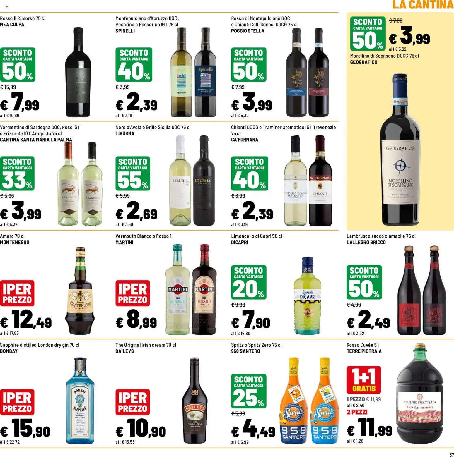 Volantino Iper del 31/08/2026 | Pagina: 37 | Prodotti: Martini, Pecorino, Lambrusco, Amaro