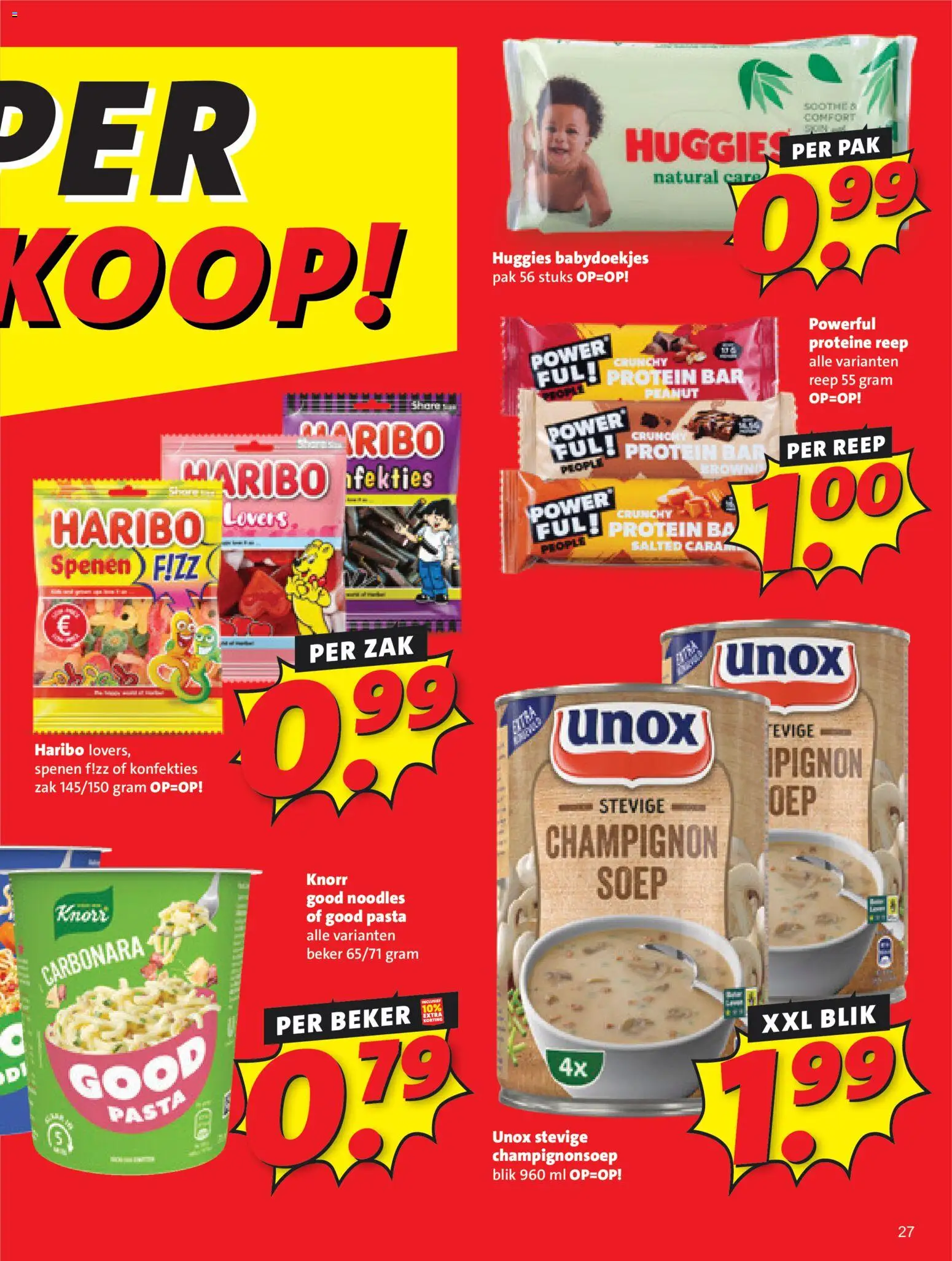 {H1} | Pagina: 27 | Producten: Champignon, Beker, Zak, Babydoekjes