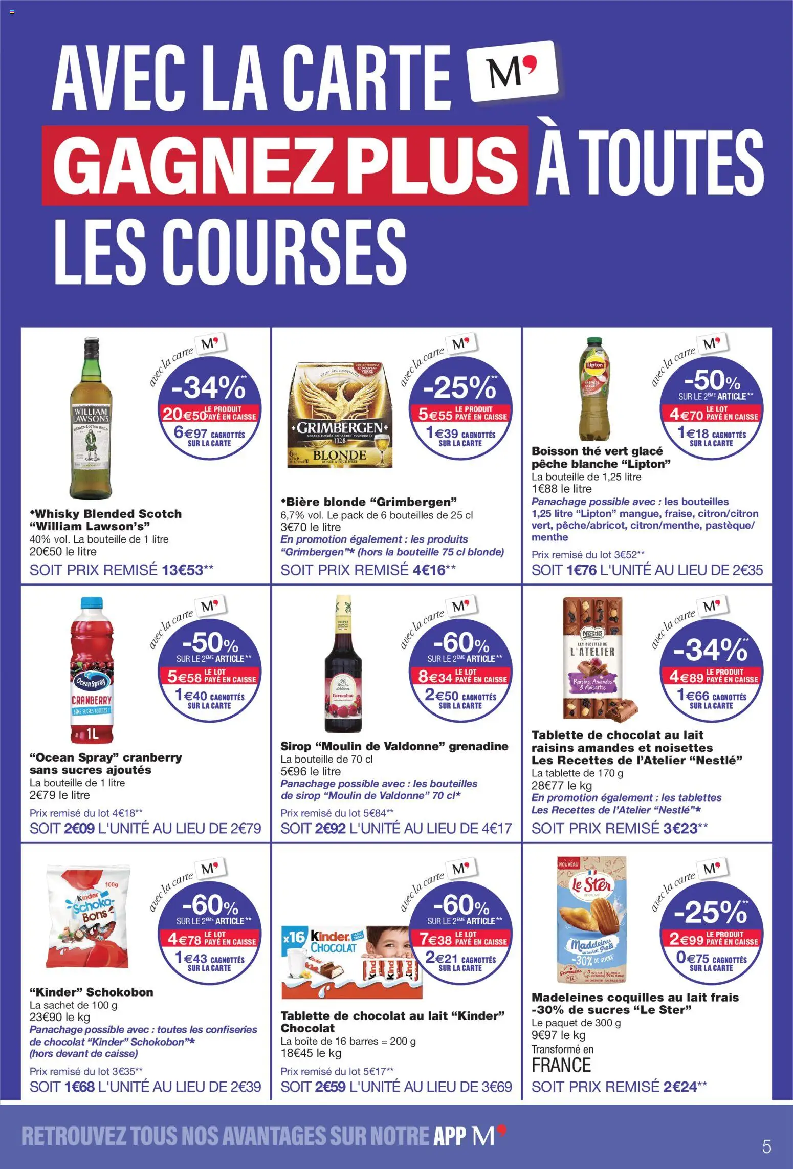 {H1} | Page: 5 | Produits: Tablette de chocolat, Tablette, Boisson, Sirop
