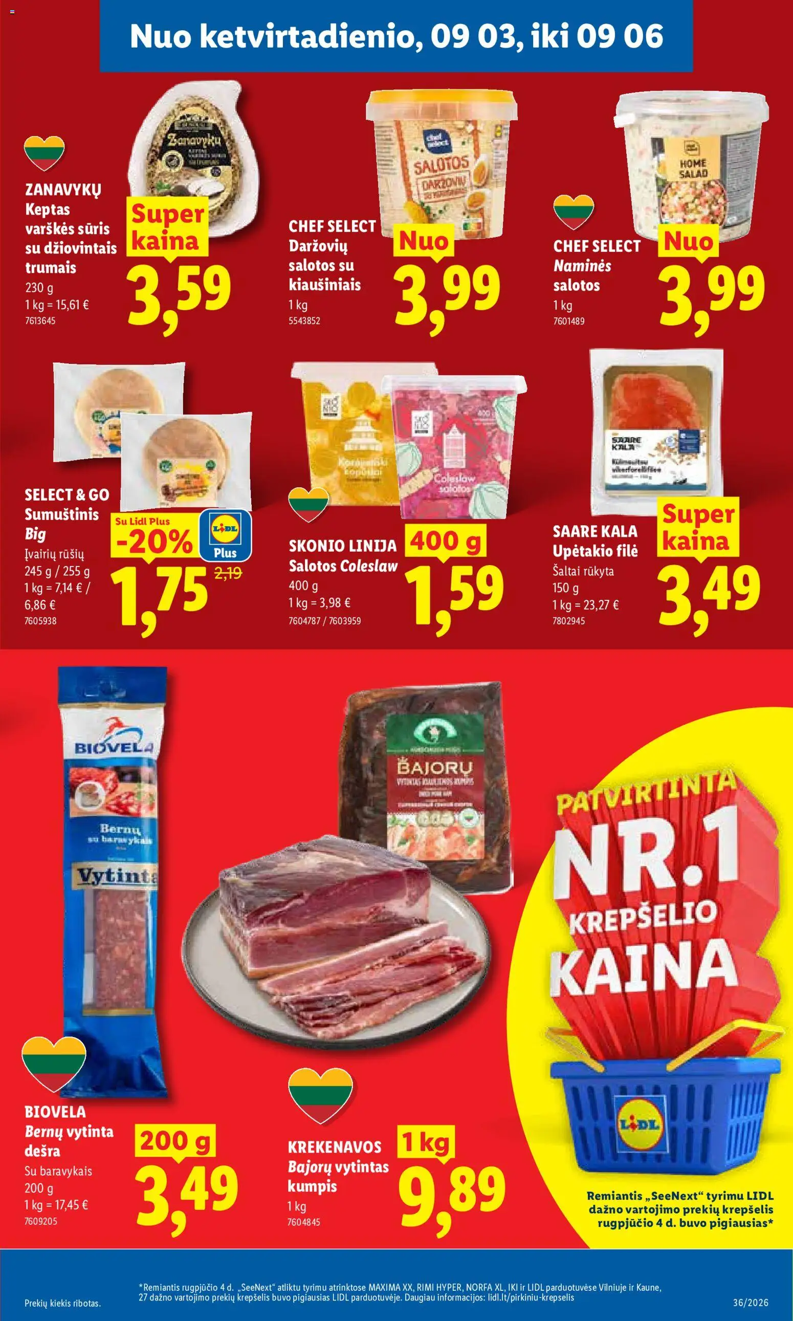 LIDL akcijos nuo 2026.08.31 | Puslapis: 37 | Prekių: Salotos, Sumuštinis, Dešra, Krepšelis