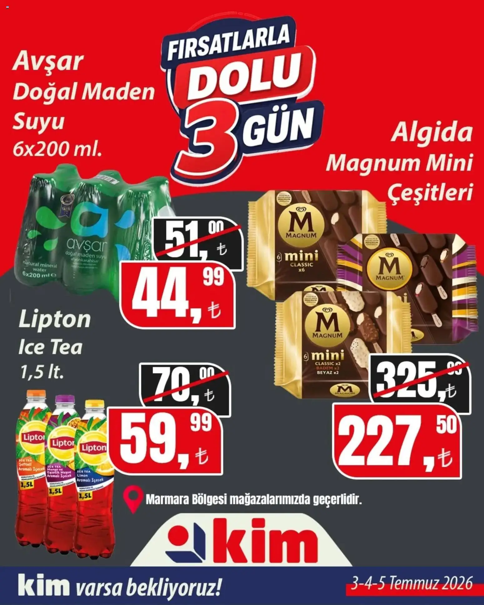 Kim Market - Fırsatlarla Dolu 3 Gün - 03 Temmuz 2026 tarihinden itibaren geçerlidir | Sayfa: 8 | Ürünler: Badem, Meyve, Maden suyu, Ice tea