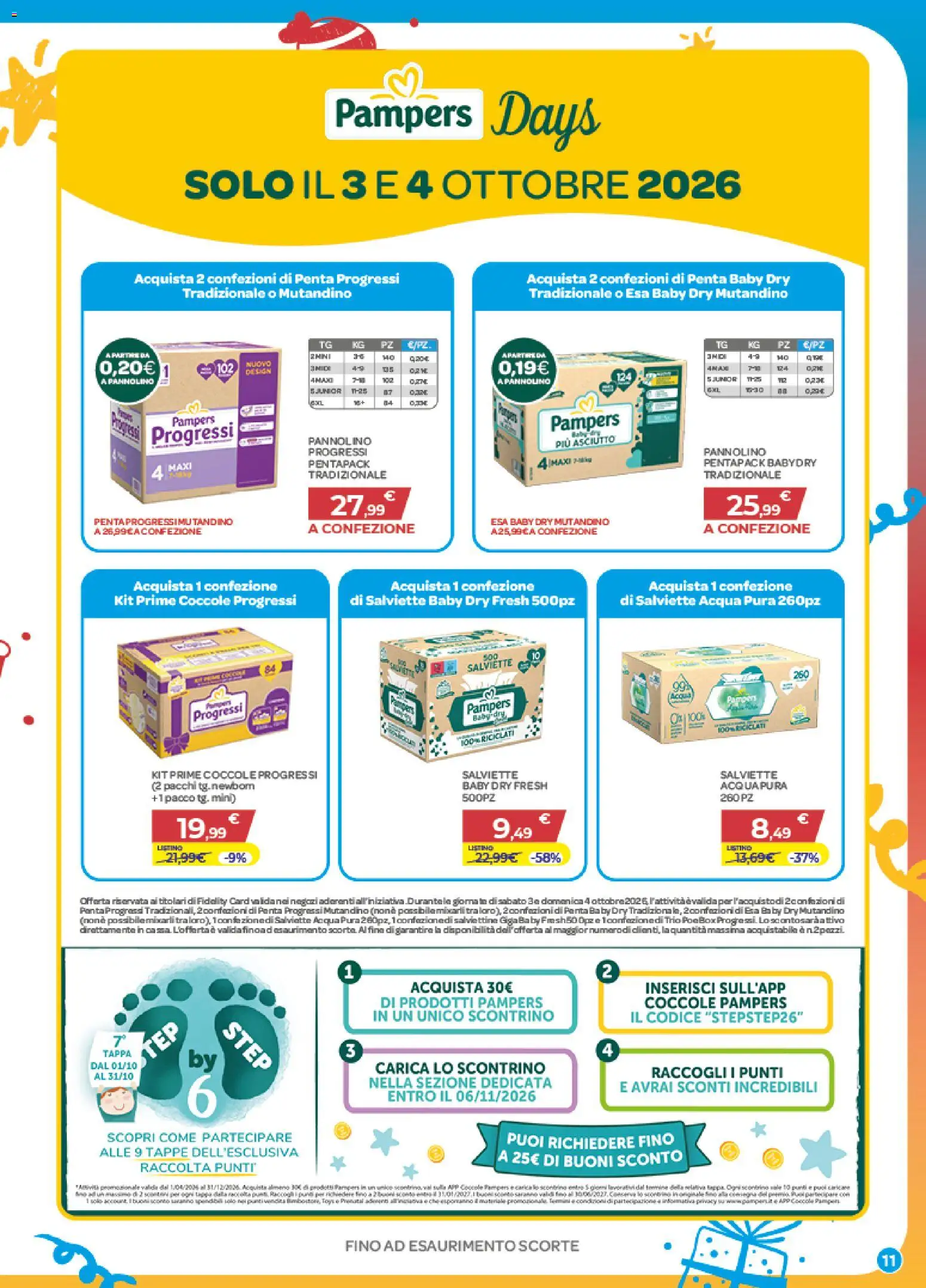 Volantino Bimbo store del 01/10/2026 | Pagina: 11 | Prodotti: Acqua, Pampers