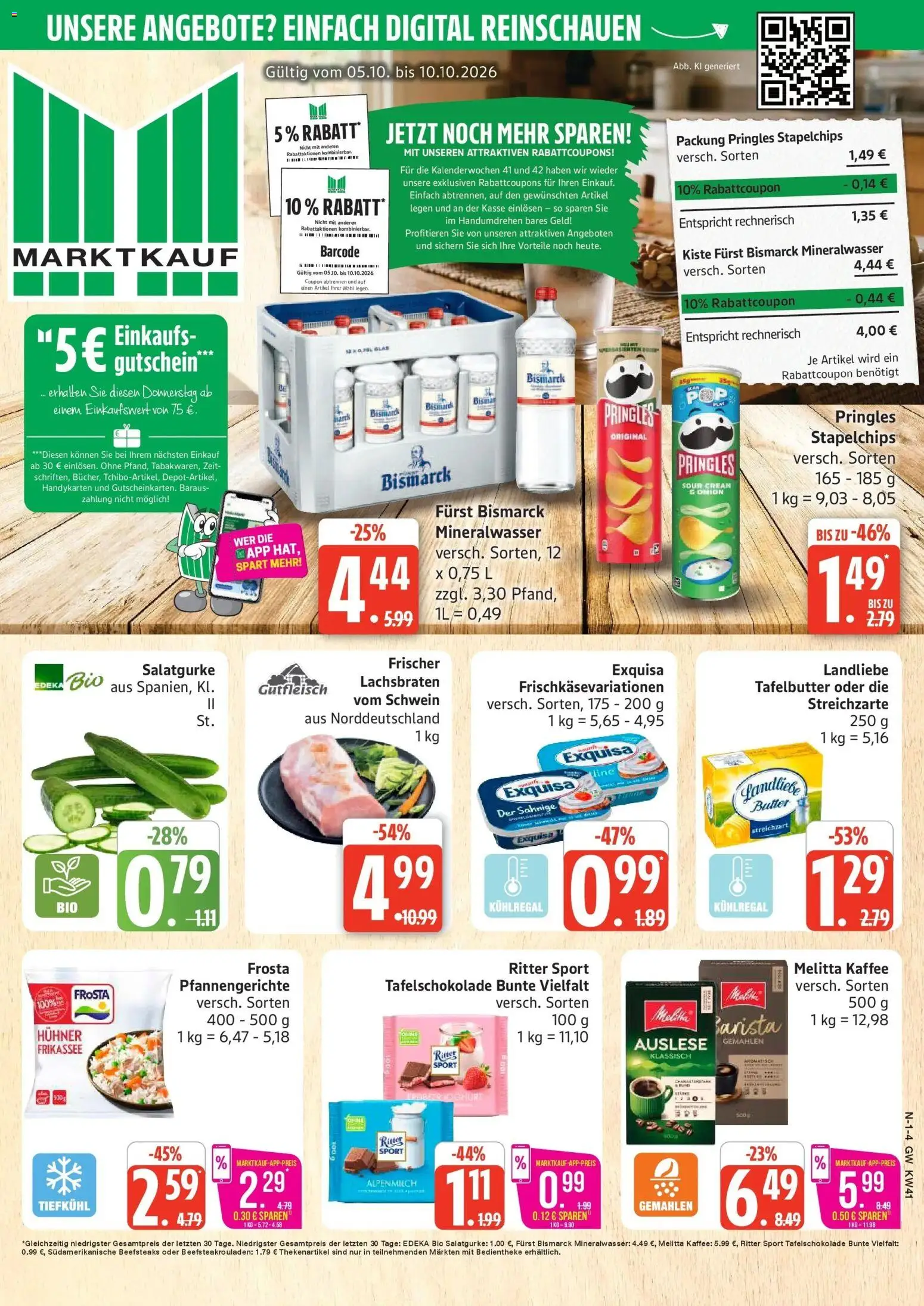 Marktkauf Prospekt Neuenkirchen (ab 05.10.2026) » Angebote online | Seite: 1 | Produkte: Melitta, Melitta kaffee, Ritter sport, Frosta