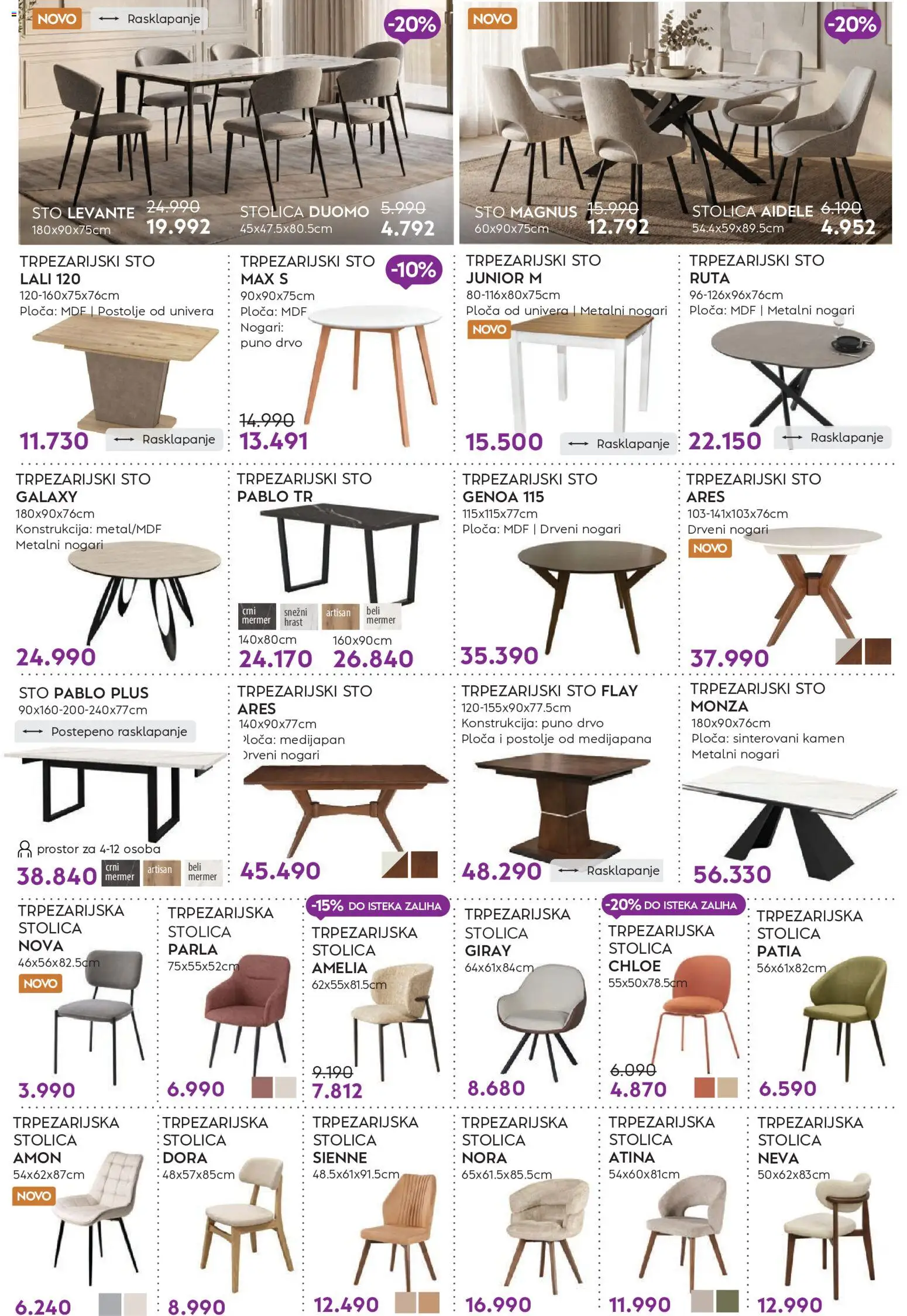 Matis katalog - važi od 01.10.2026 | Strana: 4 | Proizvode: Sto, Stolica, Trpezarijski sto