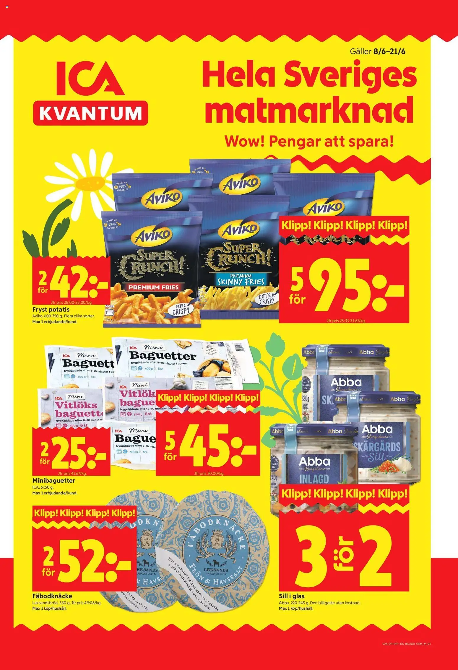 ICA Kvantum reklamblad aktuell från 08.06.2026 | Sida: 9 | Produkter: Galler, Sill, Vitlök, Potatis