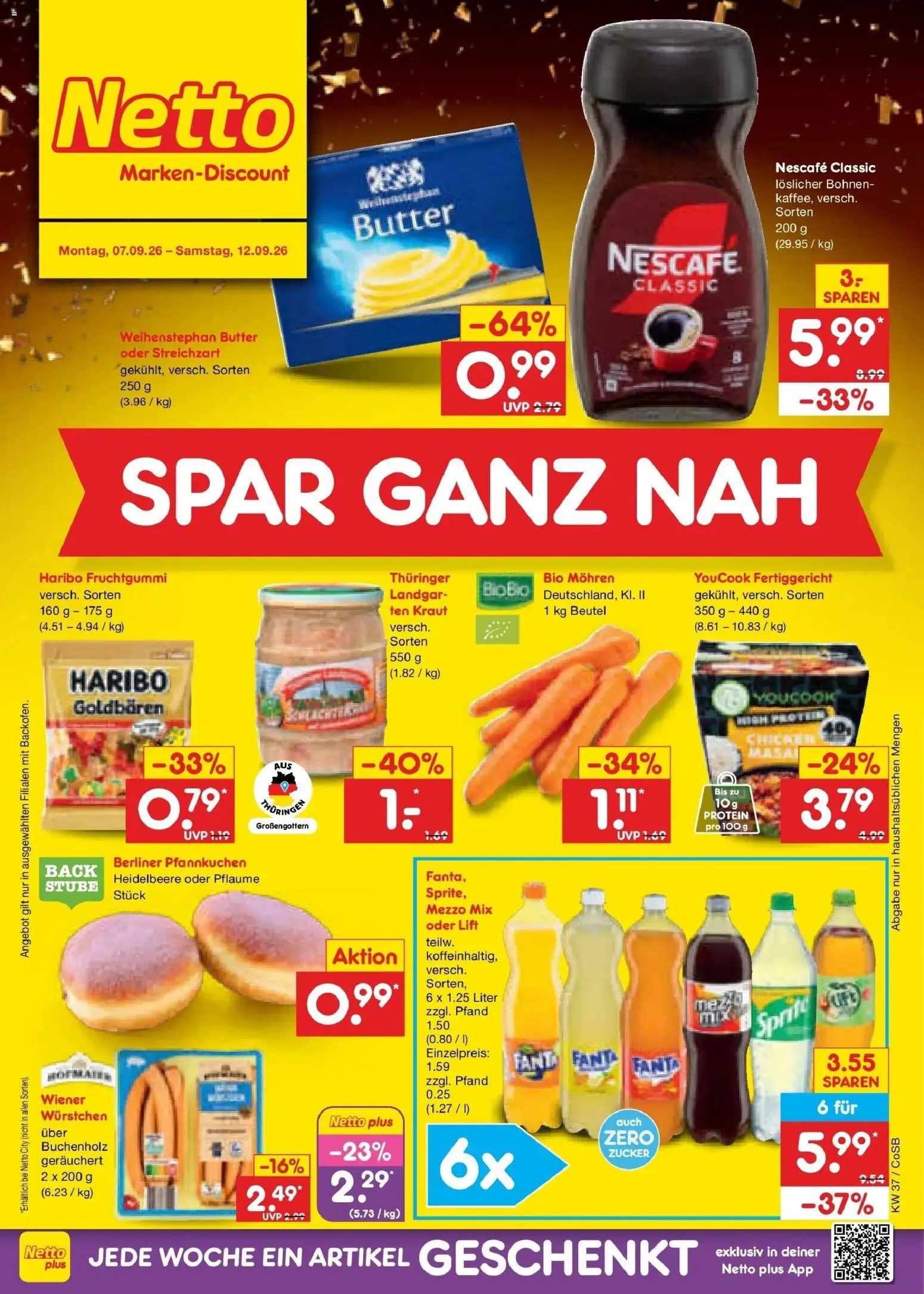 Netto Marken-Discount Prospekt Leipzig – gültig ab 07.09.2026 | Seite: 3 | Produkte: Nescafe, Sprite, Pfannkuchen, Zucker