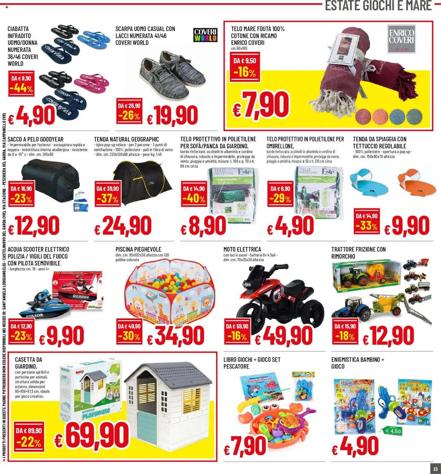 Volantino Galassia del 16/07/2026 | Pagina: 23 | Prodotti: Sacco a pelo, Acqua, Gioco, Batteria