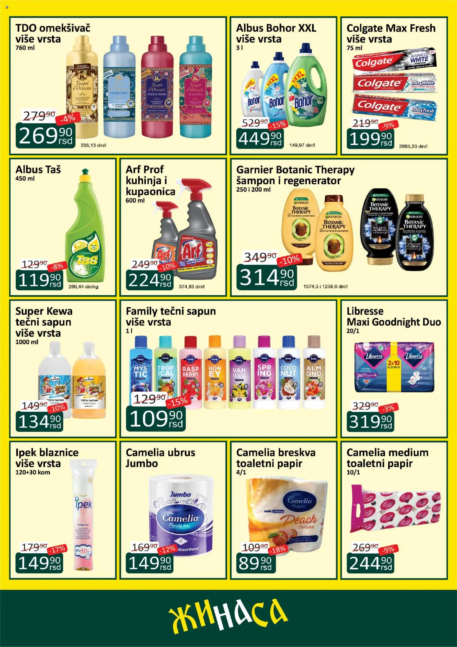 ŽINASA katalog - važi od 01.06.2026 | Strana: 8 | Proizvode: Tečni sapun, Colgate, Šampon, Sapun