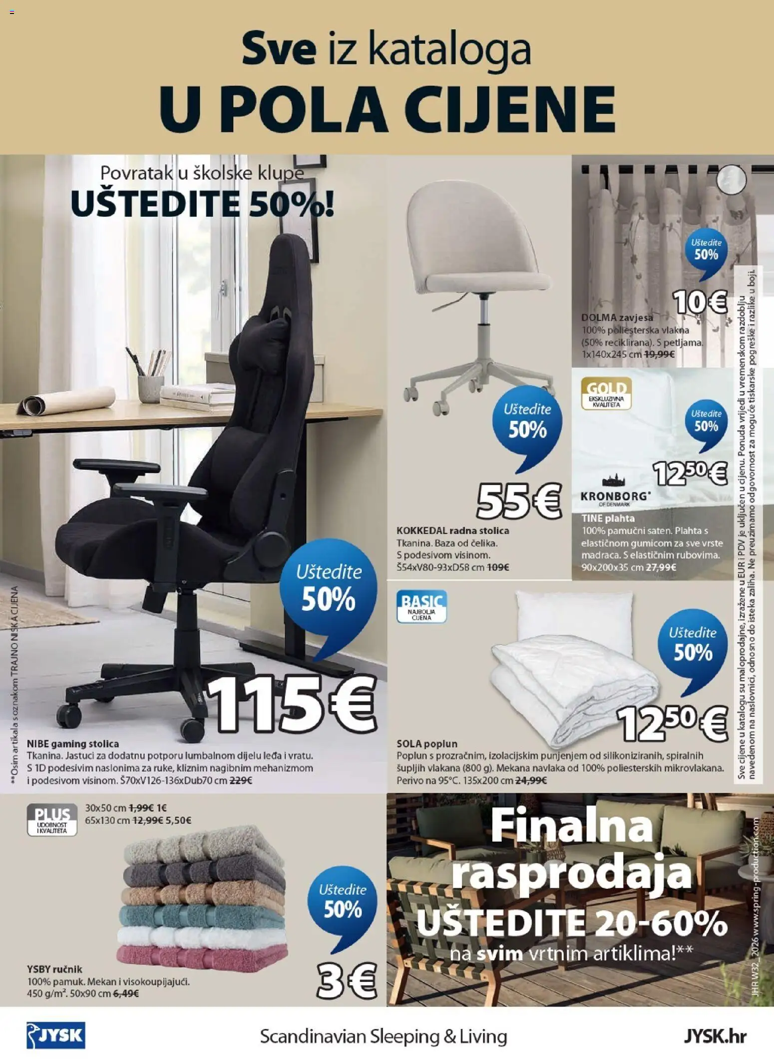 JYSK katalog | vrijedi od 05.08.2026 | Stranica: 12 | Proizvodi: Stolica, Ručnik, Zavjesa, Poplun