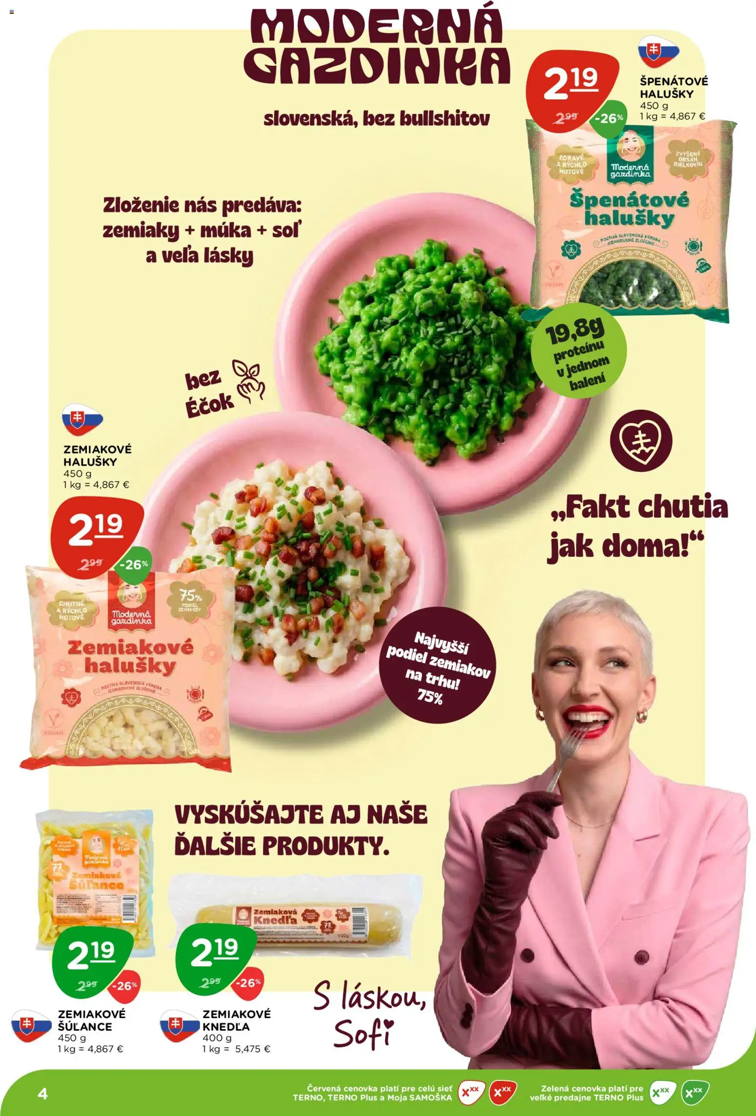 Nové Terno akcie – leták je platný od 02.07.2026 | Strana: 4 | Produkty: Múka, Zemiaky