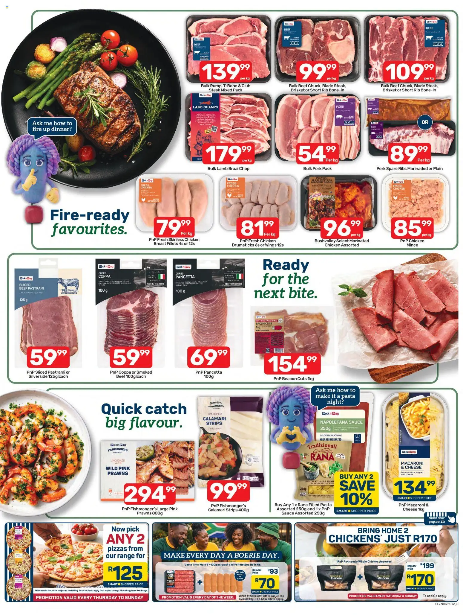 New Pick n Pay catalogue – valid from 24/08/2026 | Page: 3 | Products: Chicken, Pork, Nuts, Sauce