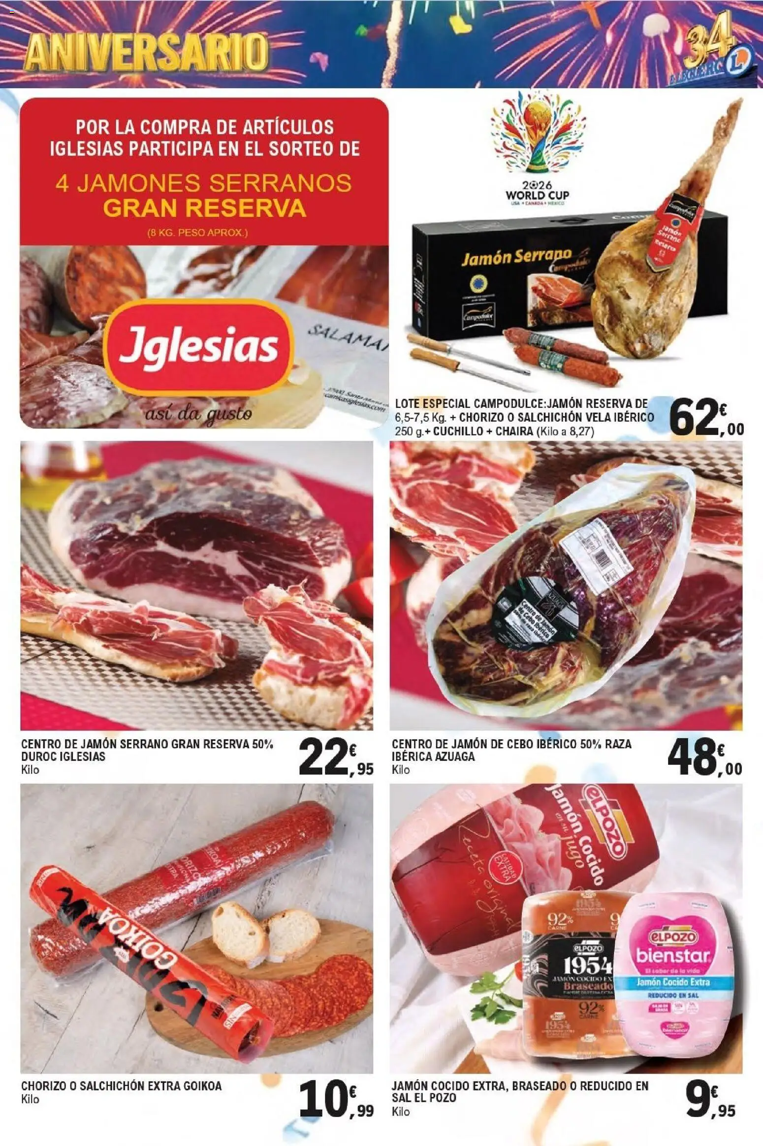 E.Leclerc Aniversario │ válido desde el 13/07/2026 | Página: 21 | Productos: Jamón, Jamón cocido, Jugo, Peso