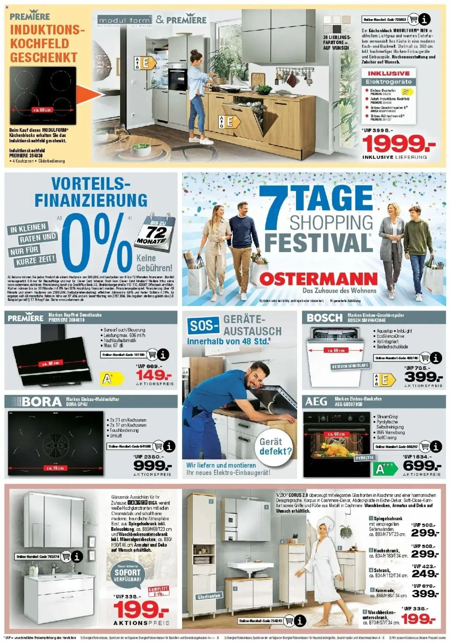 Ostermann - Möbel Ostermann: Neue Möbel wirken Wunder. (ab 08.08.2026) zum Blättern | Seite: 10 | Produkte: Bosch, Tür, Armatur, Spiegelschrank