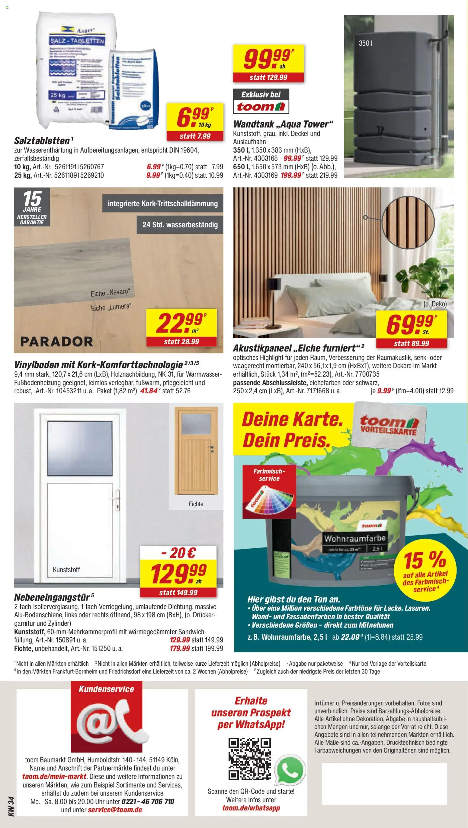 Toom Baumarkt Prospekt – gültig ab 15.08.2026 | Seite: 14 | Produkte: Salz, Uhr, Drucker