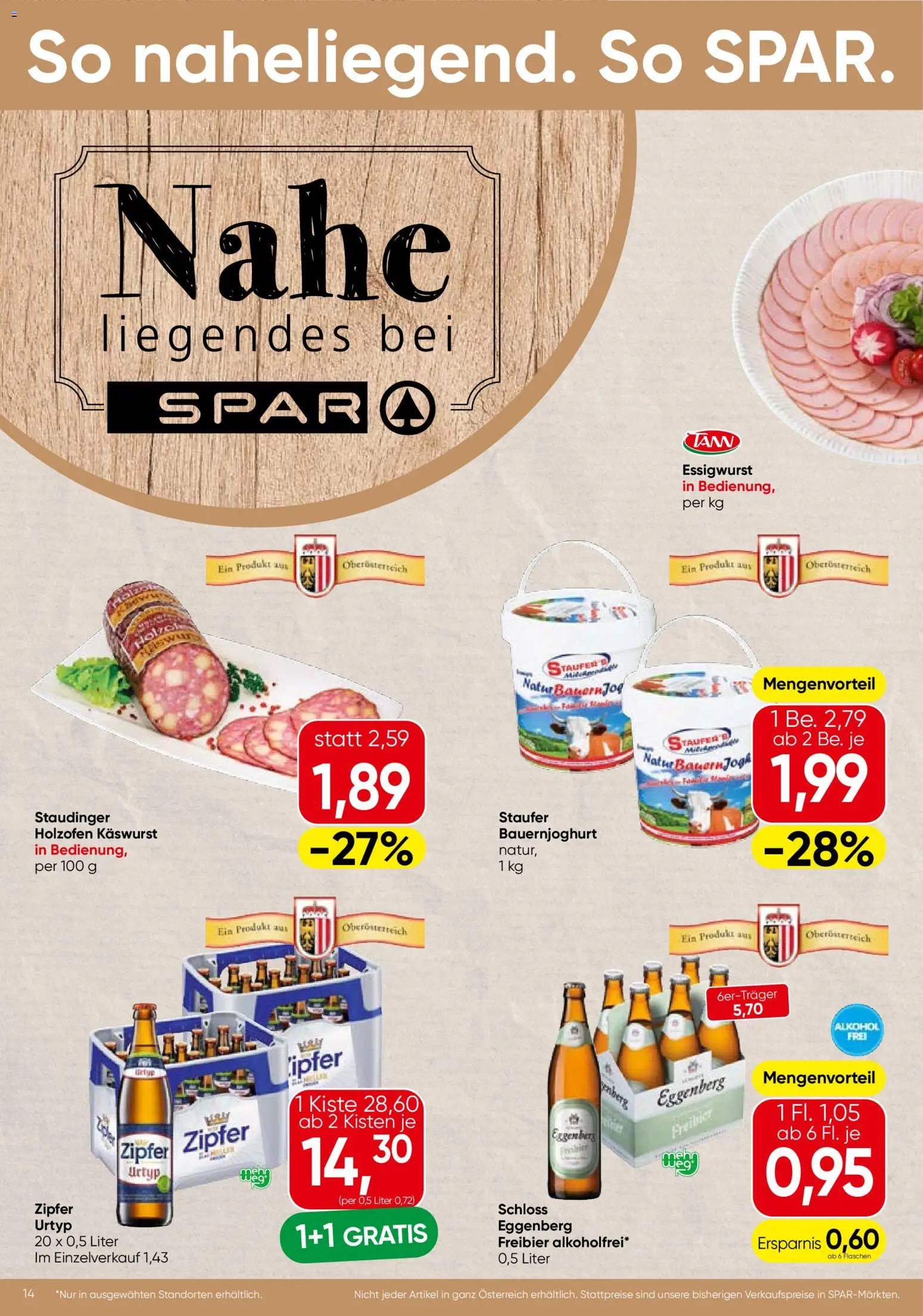 Spar Flugblatt - Oberösterreich gültig ab 18.06.2026 | Seite: 14