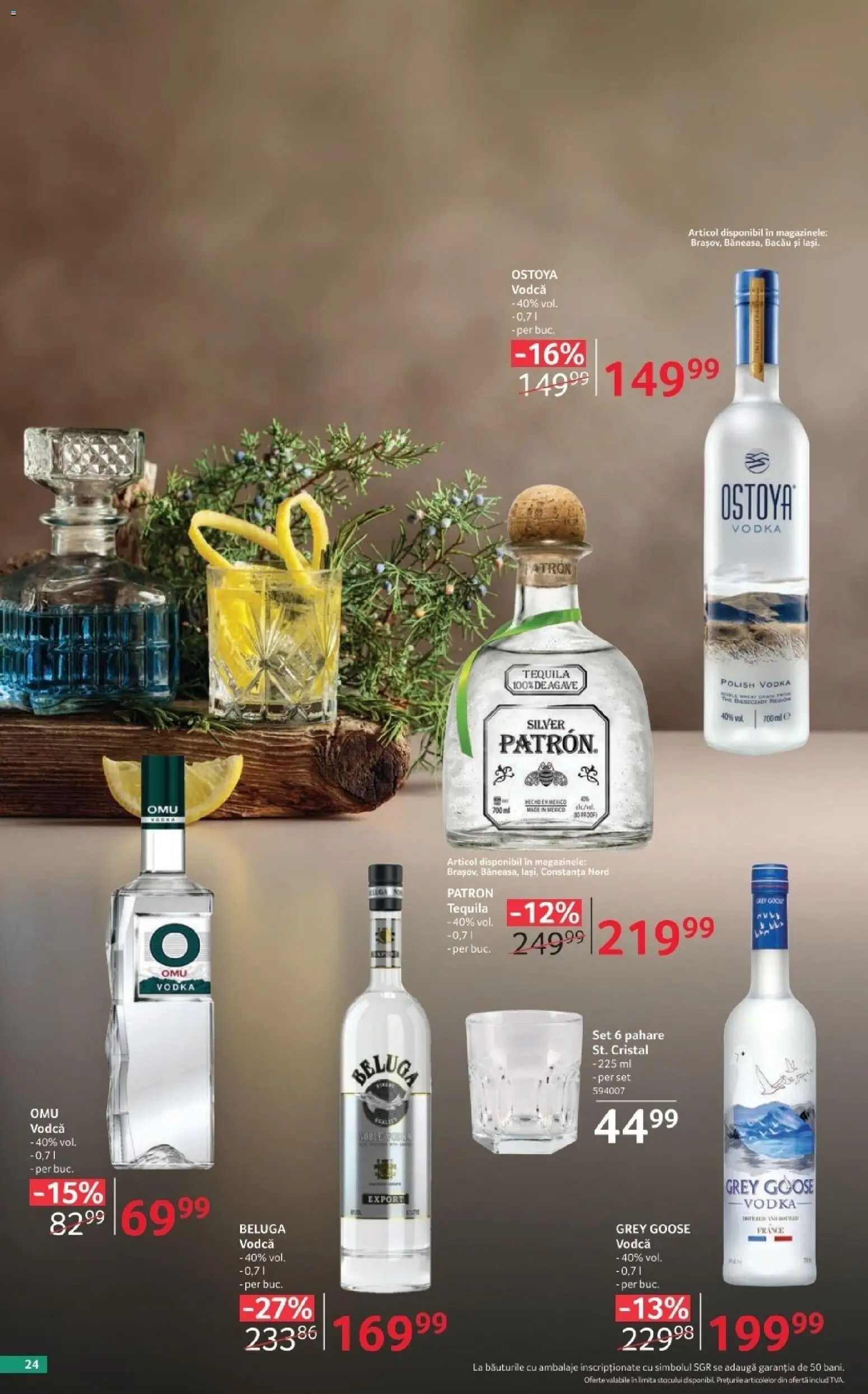 Noul catalog Selgros – valabil de la 02.10.2026 | Pagină: 24 | Produse: Vodca, Pahare, Grey, Vodka