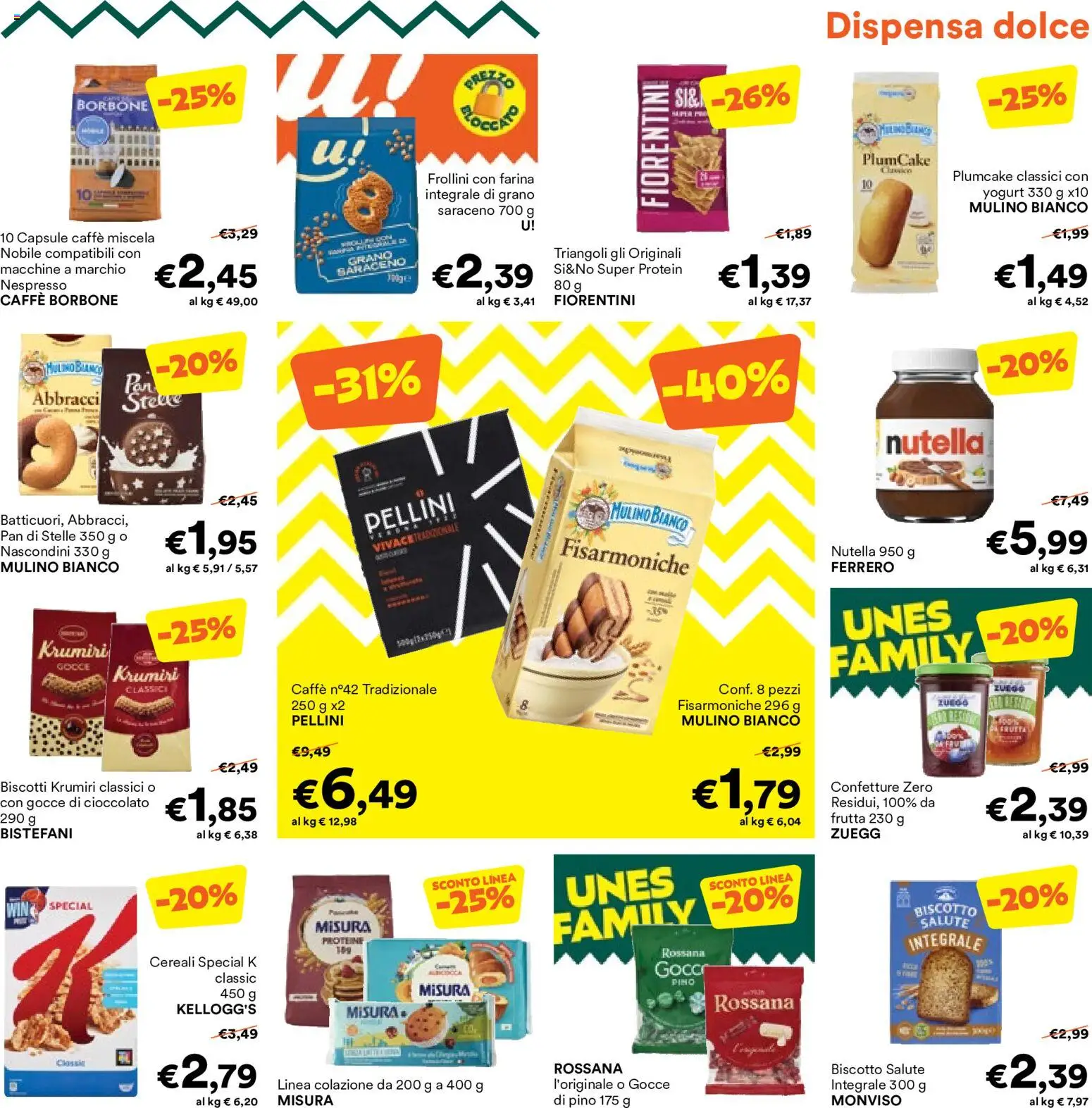 Volantino Unes del 13/07/2026 | Pagina: 5 | Prodotti: Yogurt, Biscotti, Farina, Frollini