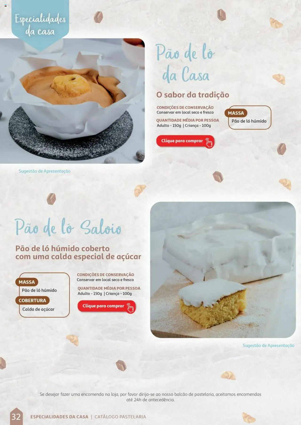 Auchan Catálogo de Pastelaria │ válido de 08/04/2024 | Página: 32 | Produtos: Pão, Açúcar, Massa