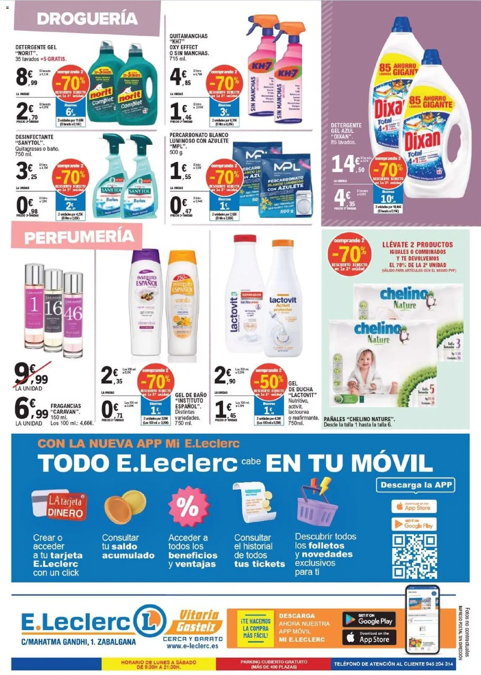 E.Leclerc - Vitoria-Gasteiz │ válido desde el 28/10/2026 | Página: 12 | Productos: Móvil, Almendras, Pañales, Baño