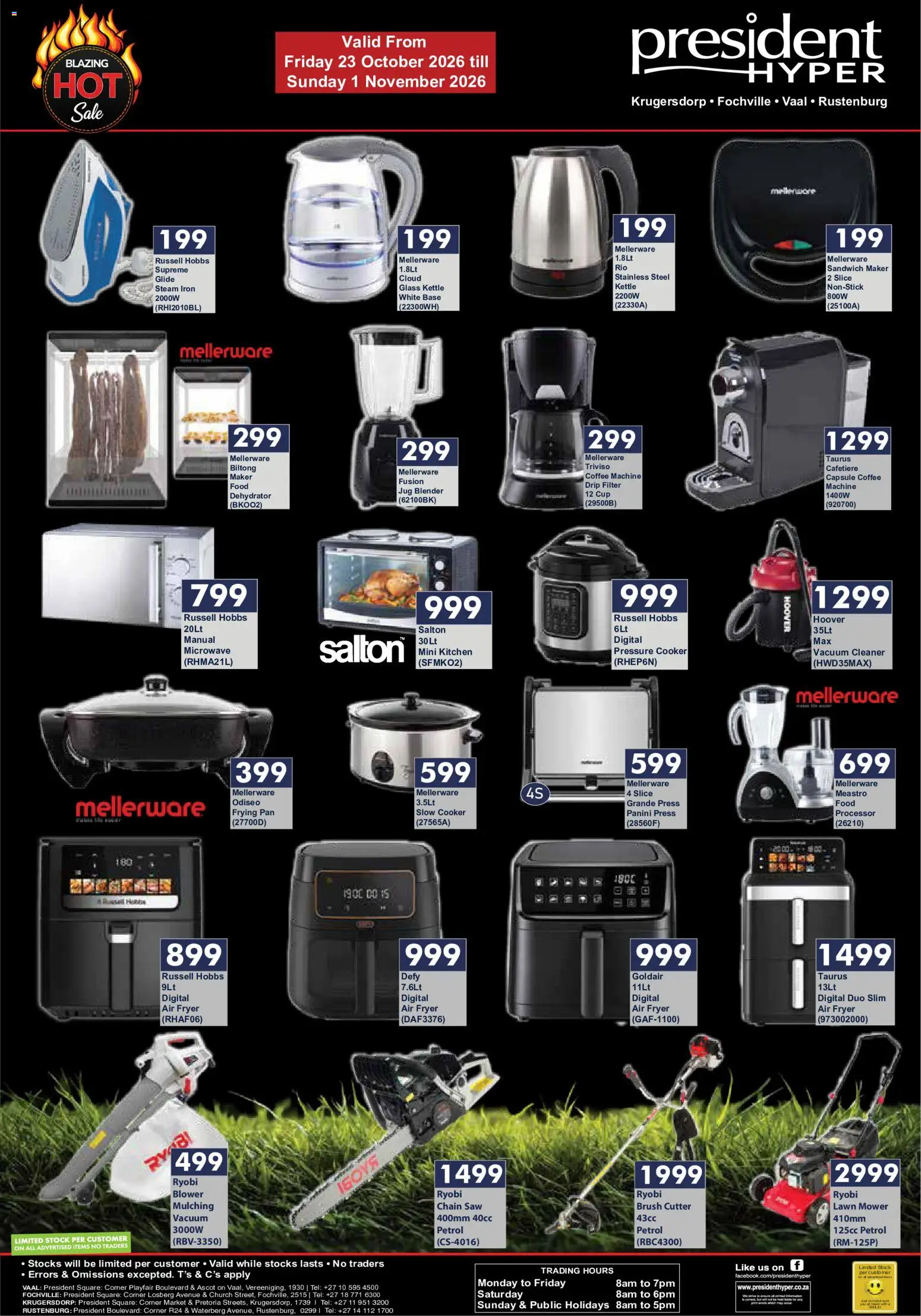 New President Hyper catalogue – valid from 23/10/2026 | Page: 1 | Products: Vacuum cleaner, Slow cooker, Pressure cooker, Coffee