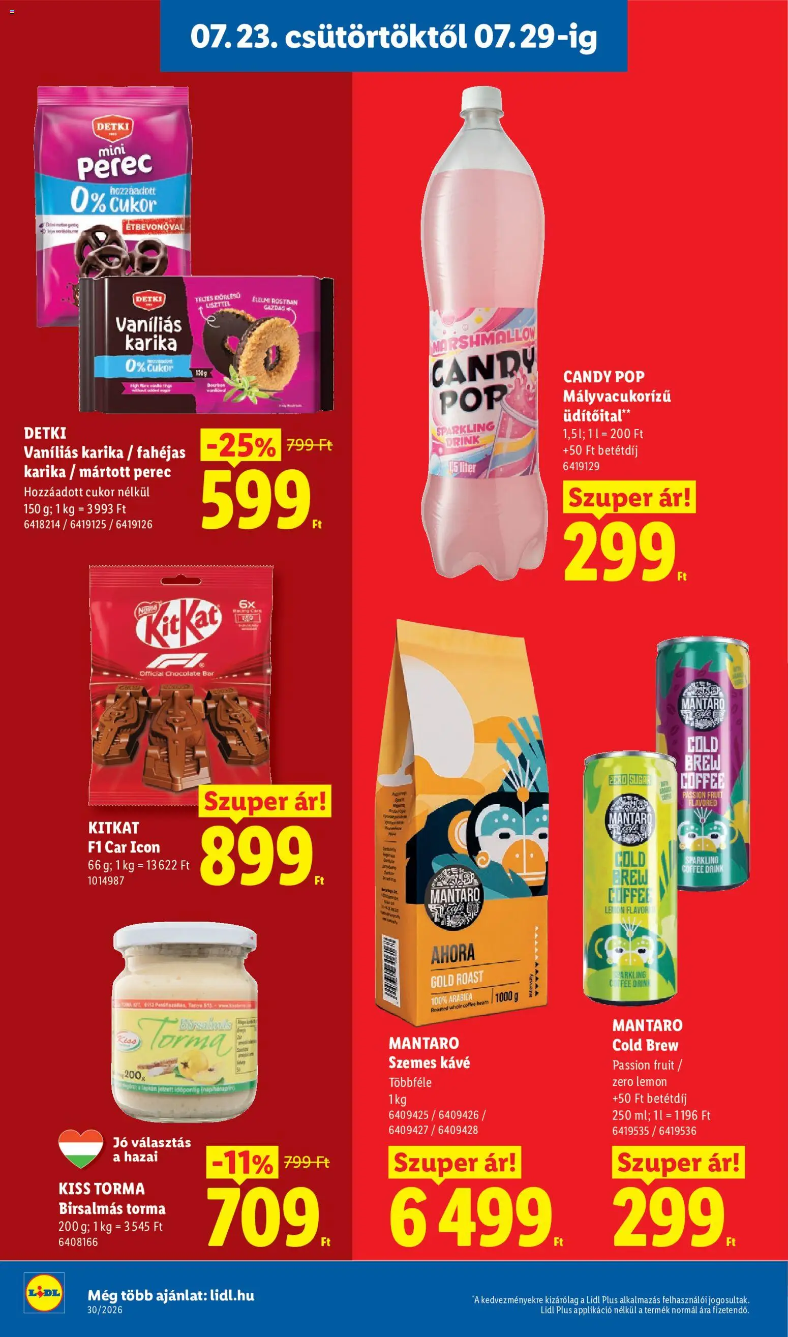 Lidl akciós ujság - amely érvényes a következő dátumtól: 2026.07.23. | Oldal: 16 | Termékek: Torma, Bourbon, Szemes kávé, Cukor