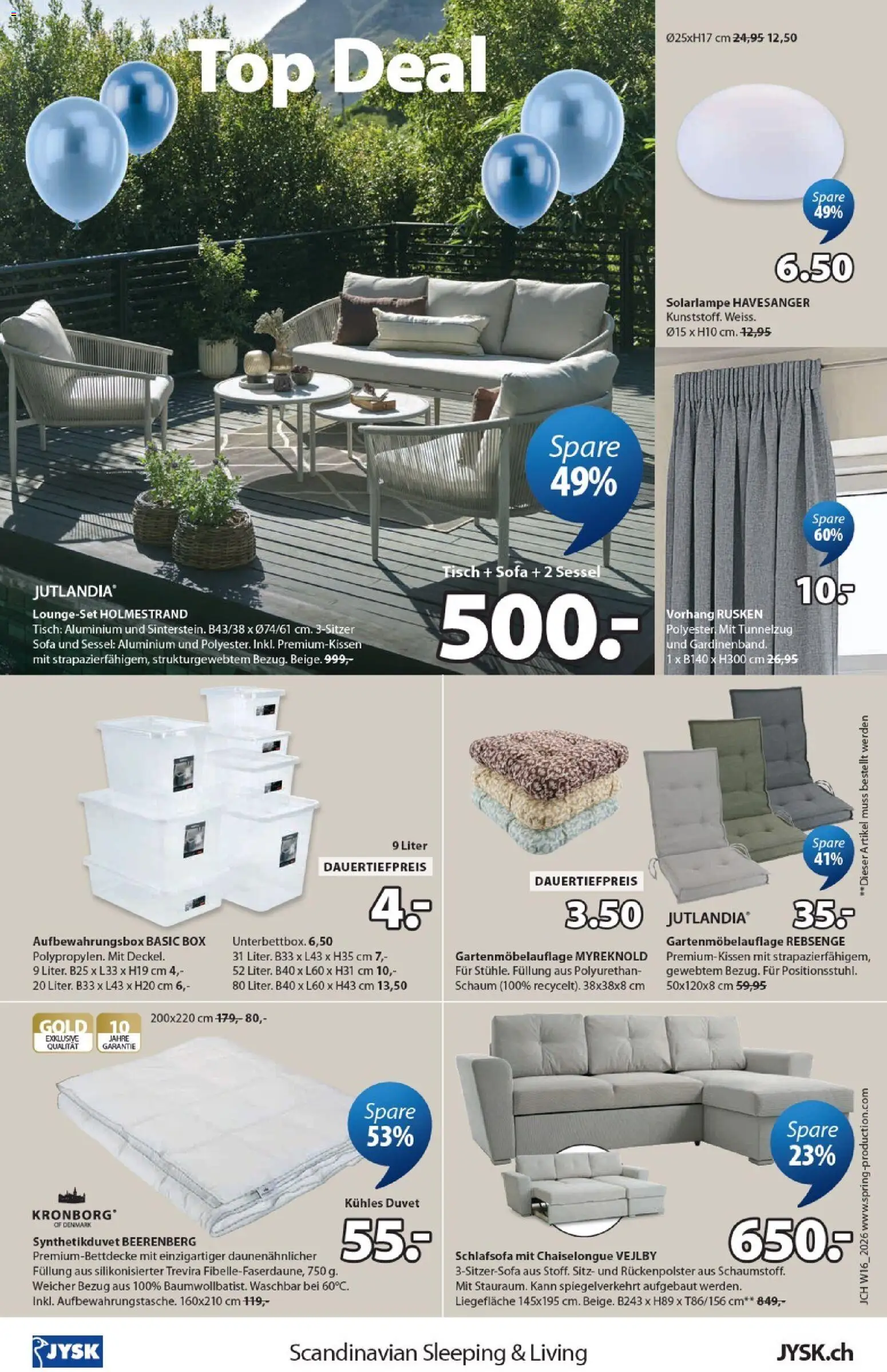 JYSK aktionen – gültig ab 14.04.2026 | Seite: 16 | Produkte: Tisch, Top, Schlafsofa, Vorhang