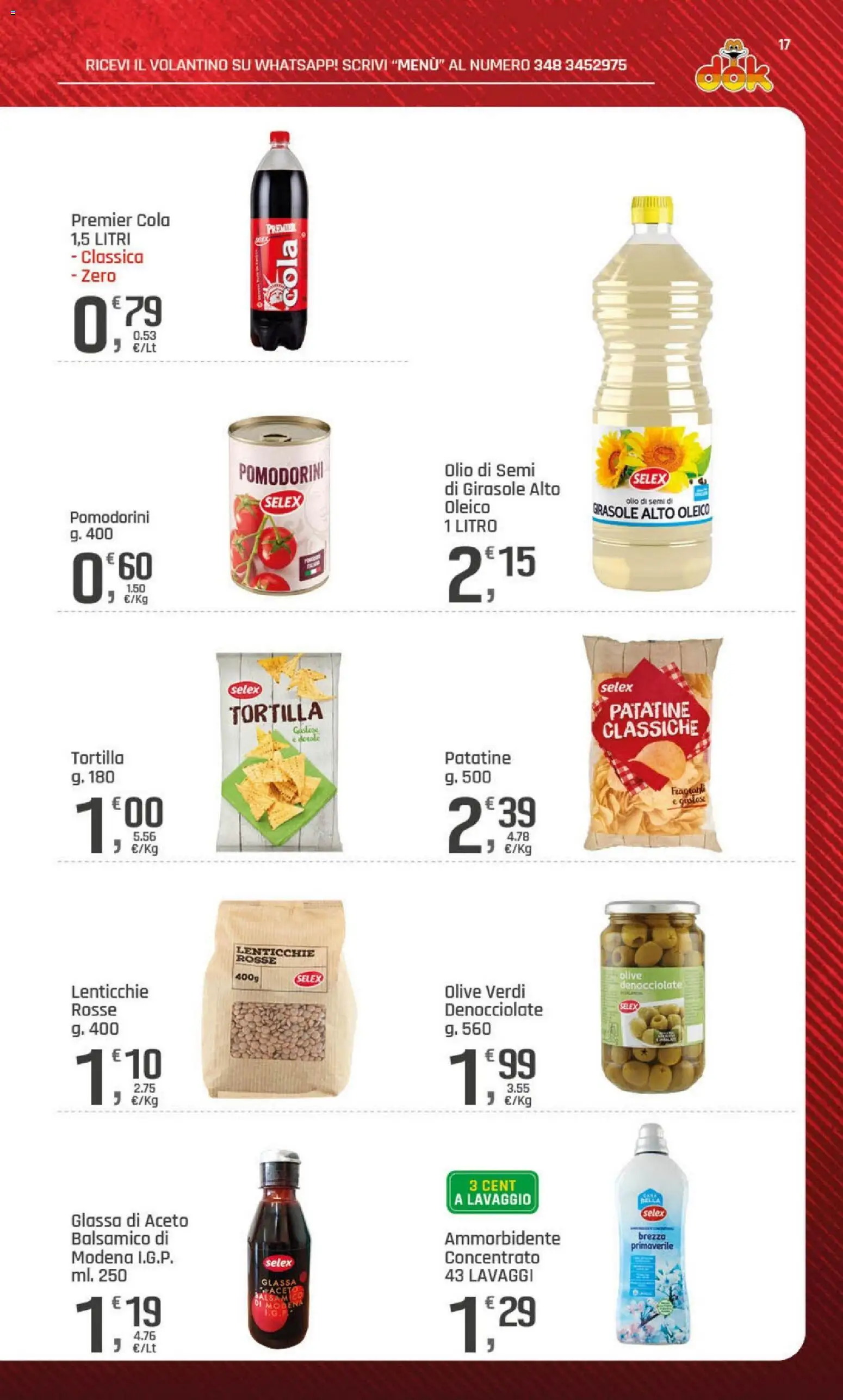 Volantino DOK del 15.05.2026 | Pagina: 17 | Prodotti: Pomodorini, Olio, Glassa, Olio di semi di girasole