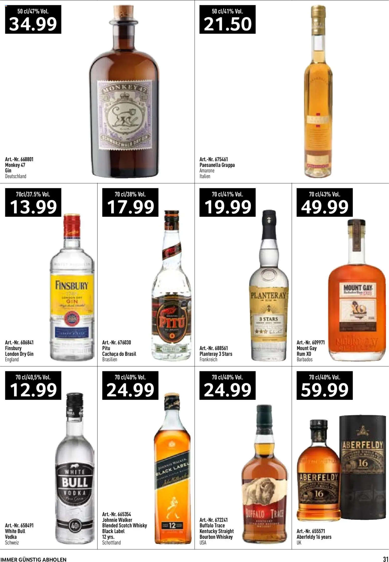 Prodega aktionen – gültig ab 01.06.2026 | Seite: 31 | Produkte: Bourbon, Gin, Whiskey