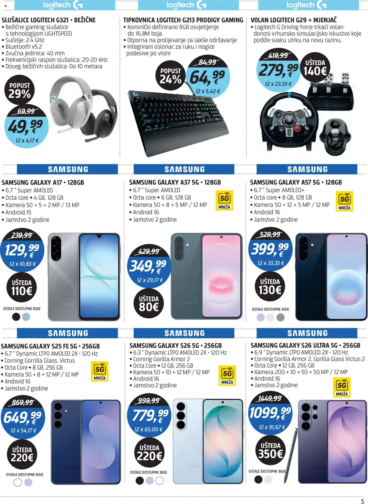 Centar Tehnike katalog | vrijedi od 06.07.2026 | Stranica: 5 | Proizvodi: Tipkovnica, Slušalice