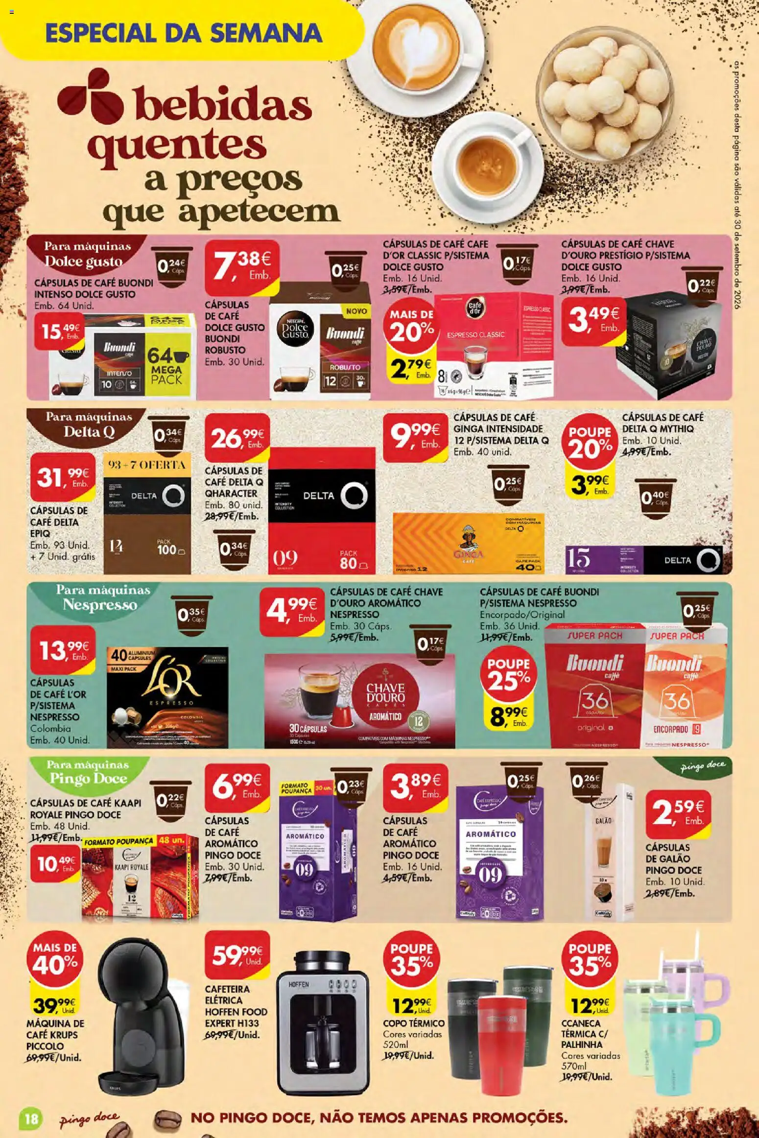 Pingo Doce Poupe Esta Semana Açores │ válido de 17/09/2026 | Página: 18 | Produtos: Cafe buondi, Bebidas, Cápsulas, Café