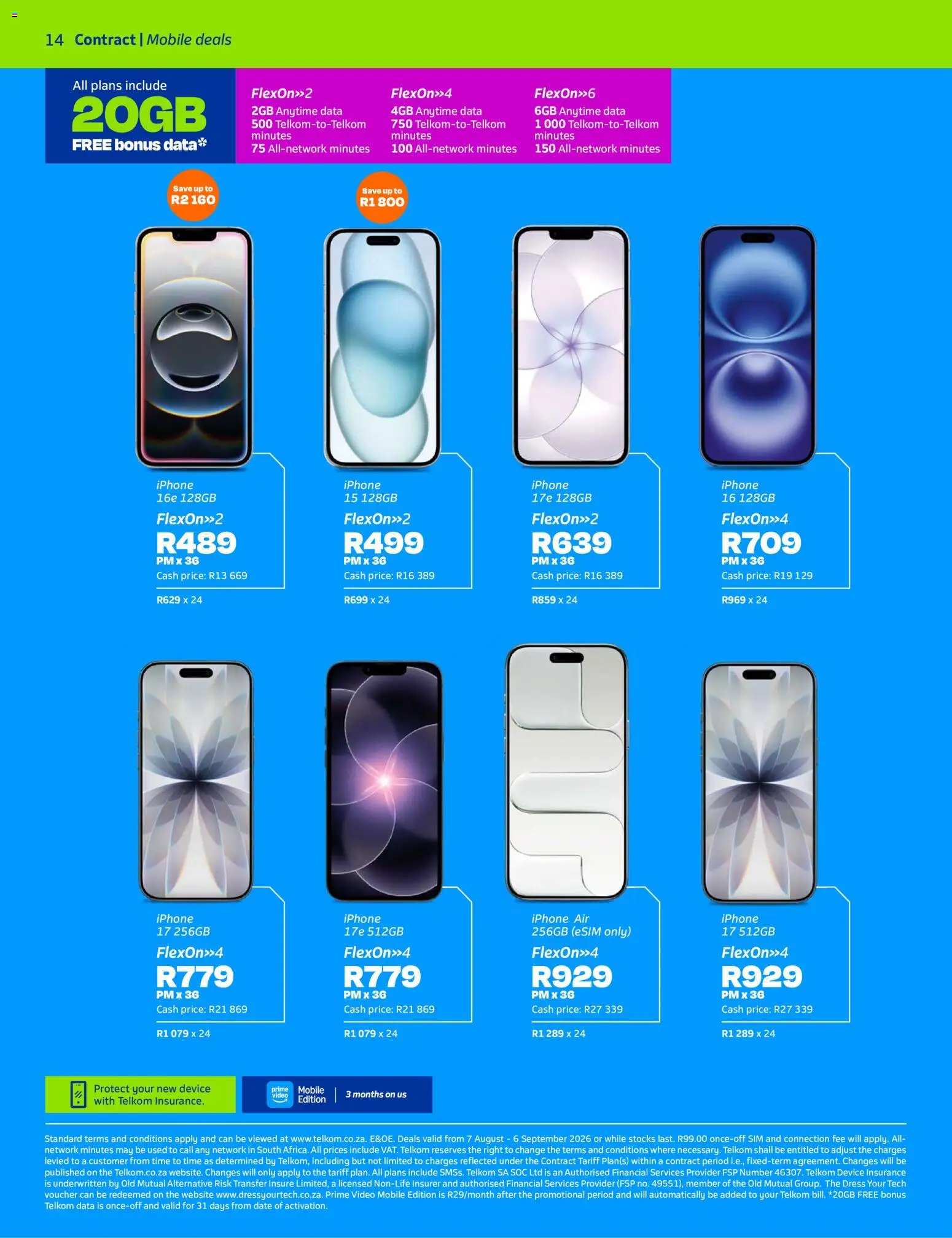 New Telkom catalogue – valid from 07/08/2026 | Page: 14 | Products: Dress, Data, Sim