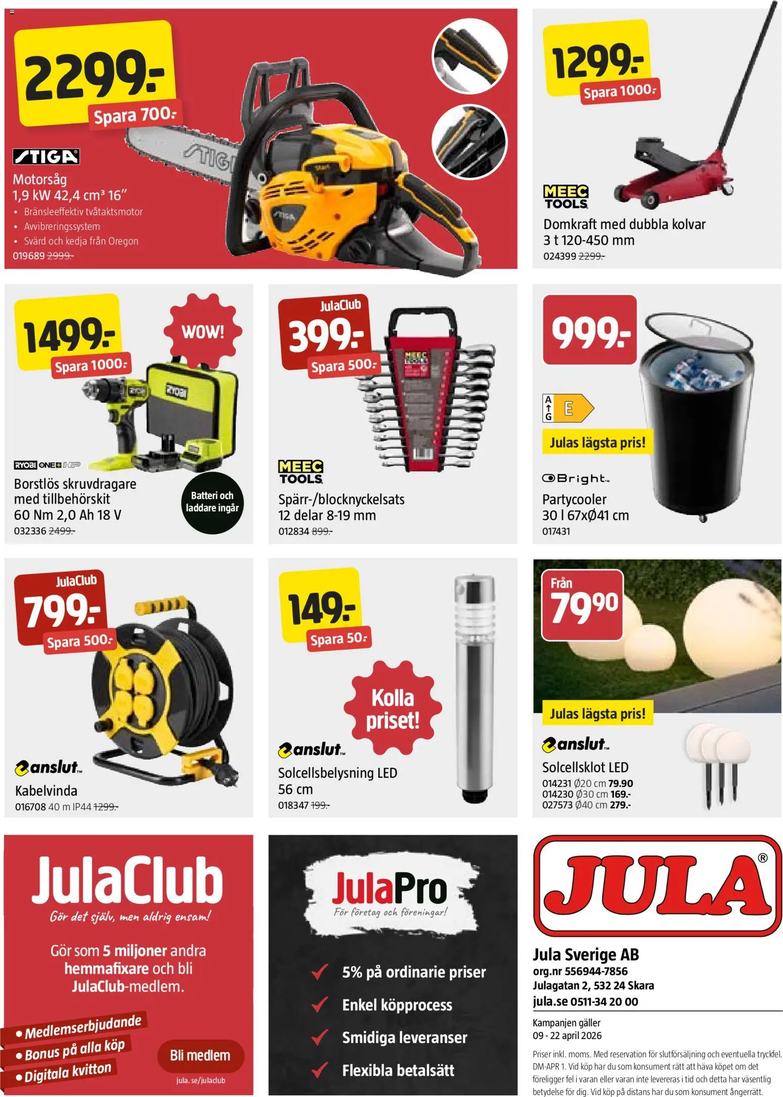 Jula reklamblad aktuell från 09.04.2026 | Sida: 8 | Produkter: Skruvdragare, Galler, Batteri, Laddare