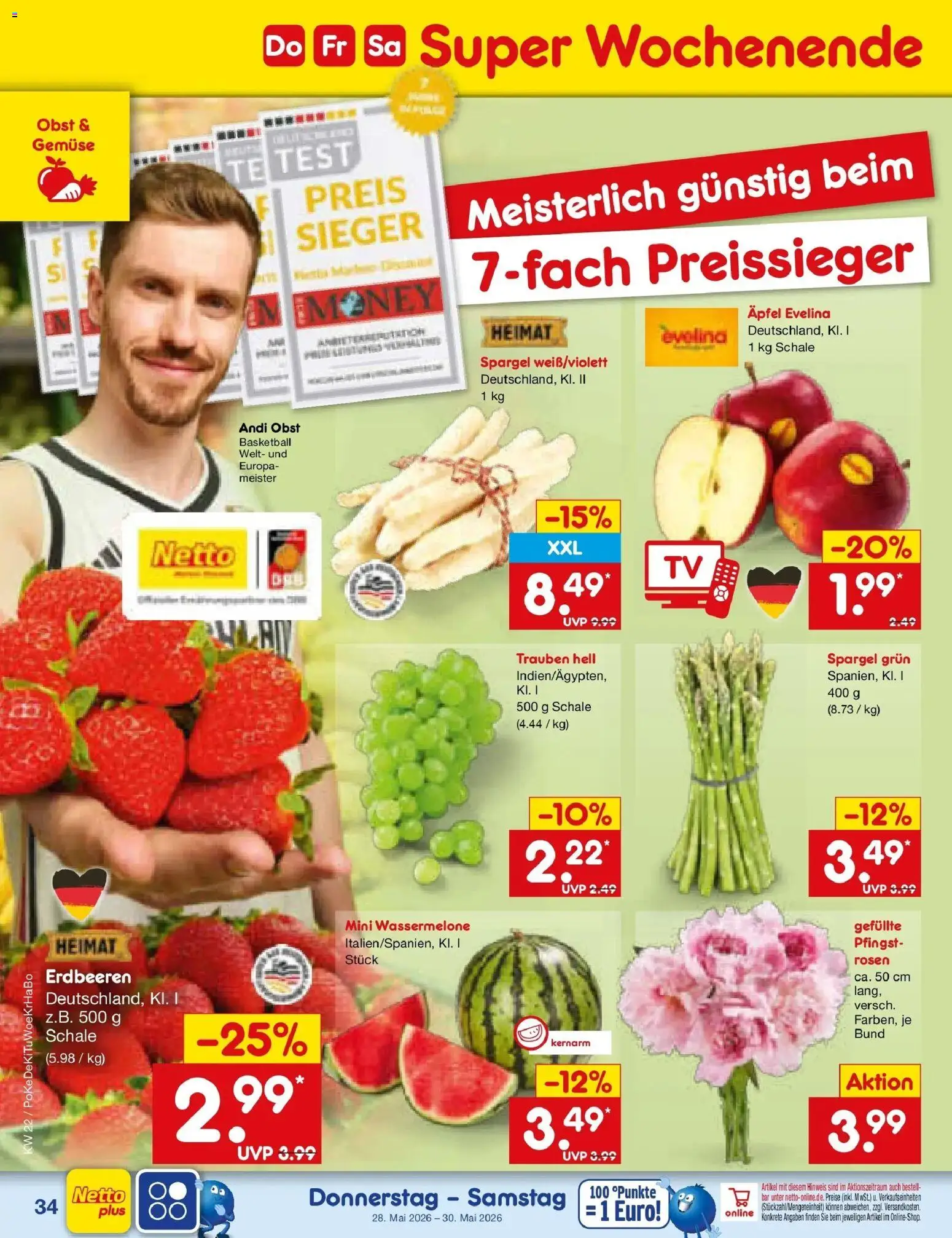 Netto Marken-Discount Prospekt Bonn – gültig ab 26.05.2026 | Seite: 42 | Produkte: Trauben, Äpfel, Spargel, Gemüse