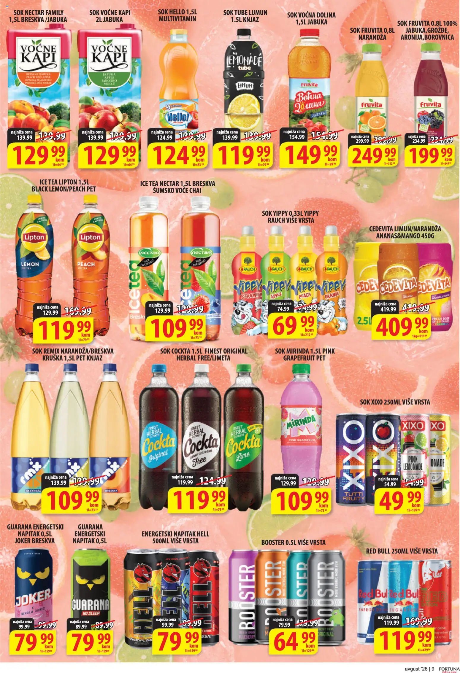 Fortuna Market katalog - važi od 10.08.2026 | Strana: 9 | Proizvode: Šumsko voće, Grožđe, Borovnica, Breskva