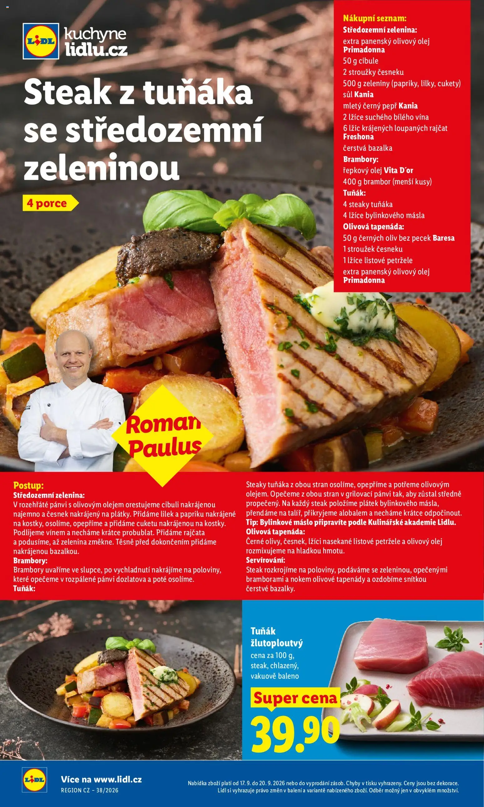 Lidl leták od 17.09.2026 | Strana: 26 | Produkty: Lžíce, Bylinkové máslo, Steak, Řepkový olej