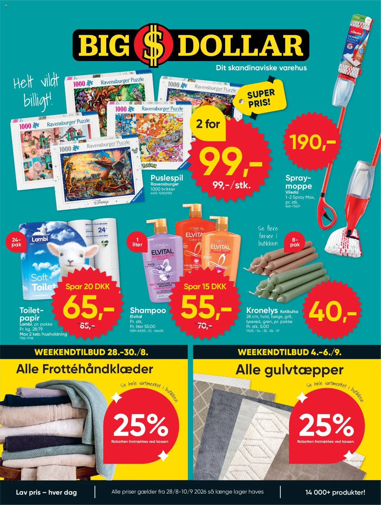 Bigdollar tilbudsavis – gyldig fra 28/08/2026 | Side: 1 | Produkter: Shampoo, Toilet
