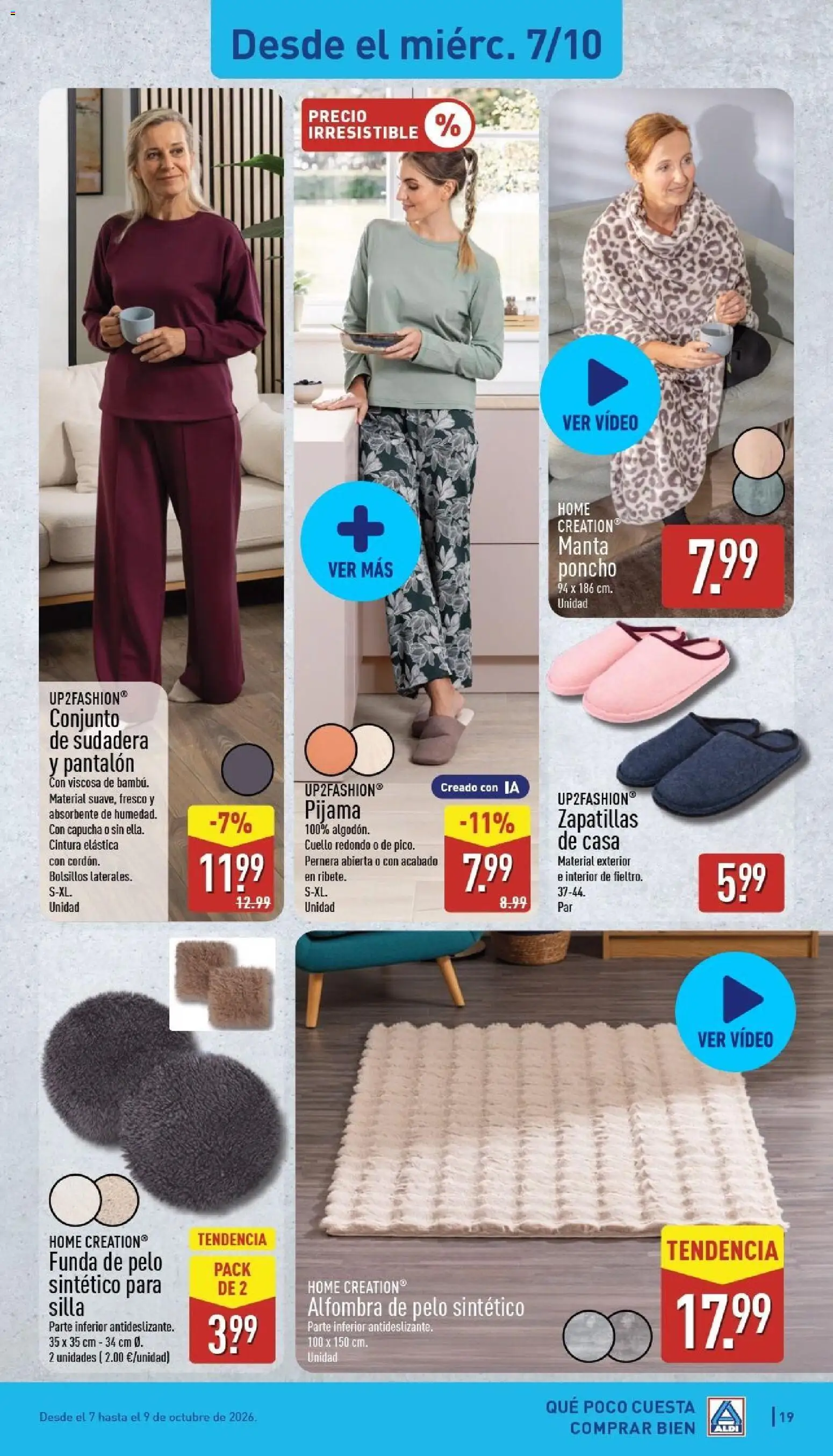 Aldi folleto Península │ válido desde el 05/10/2026 | Página: 19 | Productos: Sudadera, Zapatillas, Manta, Funda