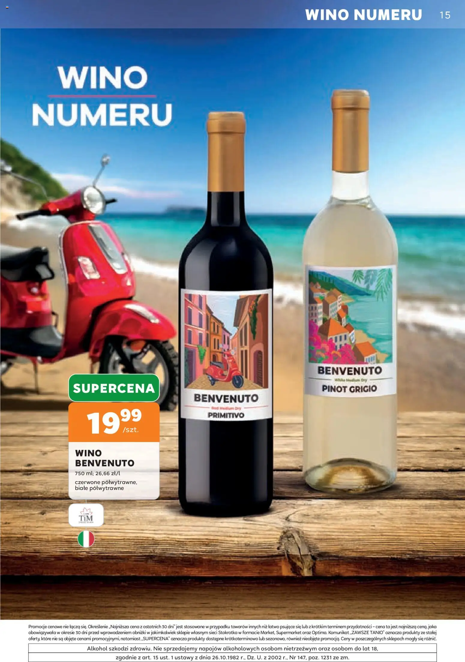 Stokrotka gazetka - Oferta alkoholowa od 06.08.2026 | Strona: 15 | Produkty: Stokrotka, Wino, Alkohol