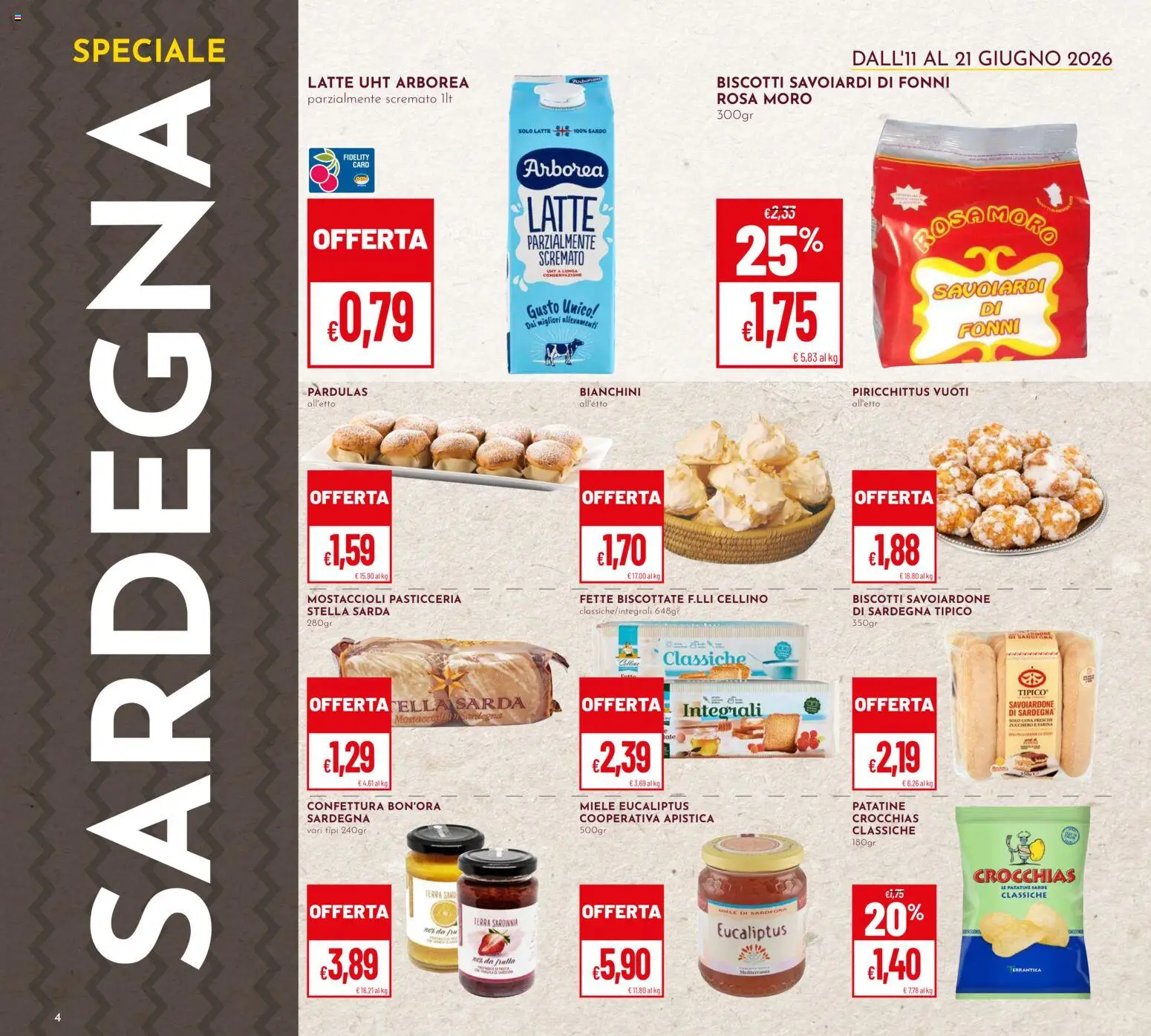 Volantino Pan del 11.06.2026 | Pagina: 4 | Prodotti: Biscotti, Zucchero, Fette biscottate, Terra