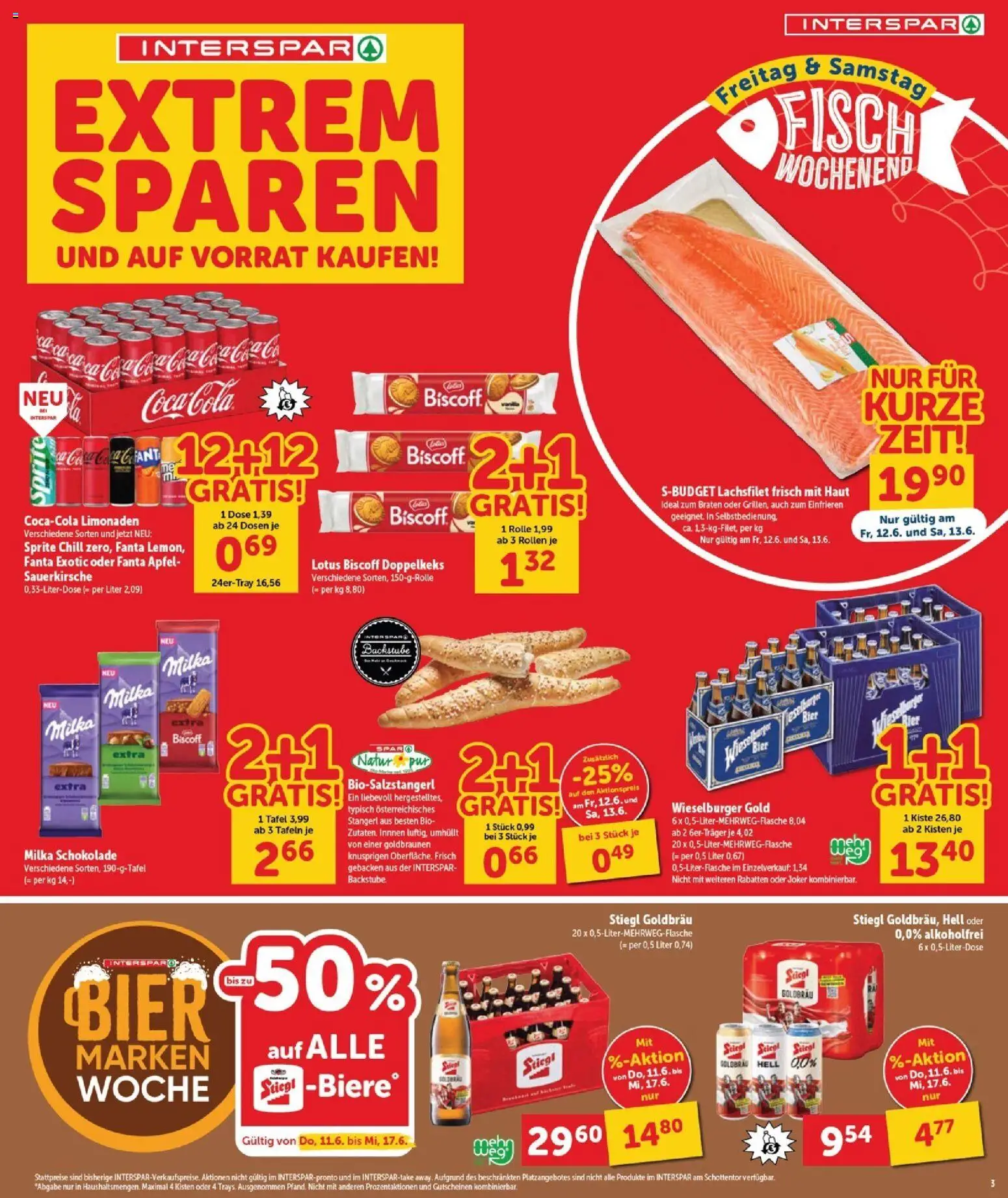 Interspar Flugblatt - Burgenland Nord gültig ab 11.06.2026 | Seite: 3 | Produkte: Schokolade, Bier, Äpfel, Fisch